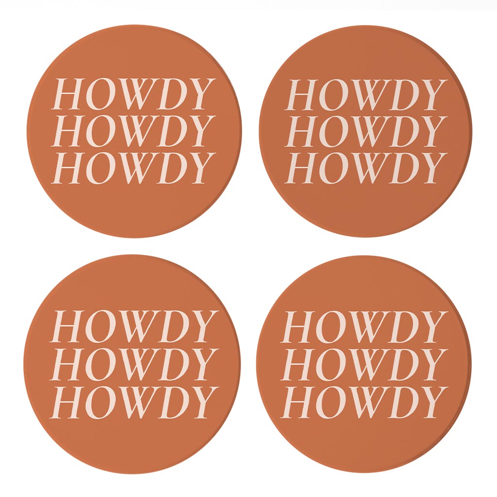 Modern Minimalist Texas Howdy | Absorbent Coasters | Set of 4 | Min 2