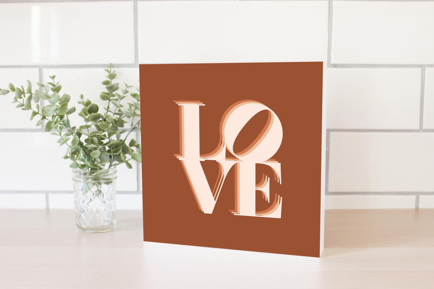 Modern Minimalist Pennsylvania Love Dark | Wood Block | Eaches | Min 2