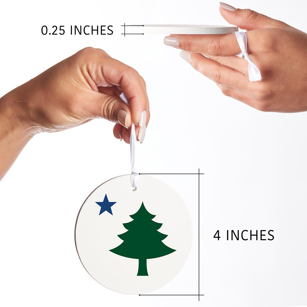 New England Star And Tree | Wood Ornament | Eaches | Min 6