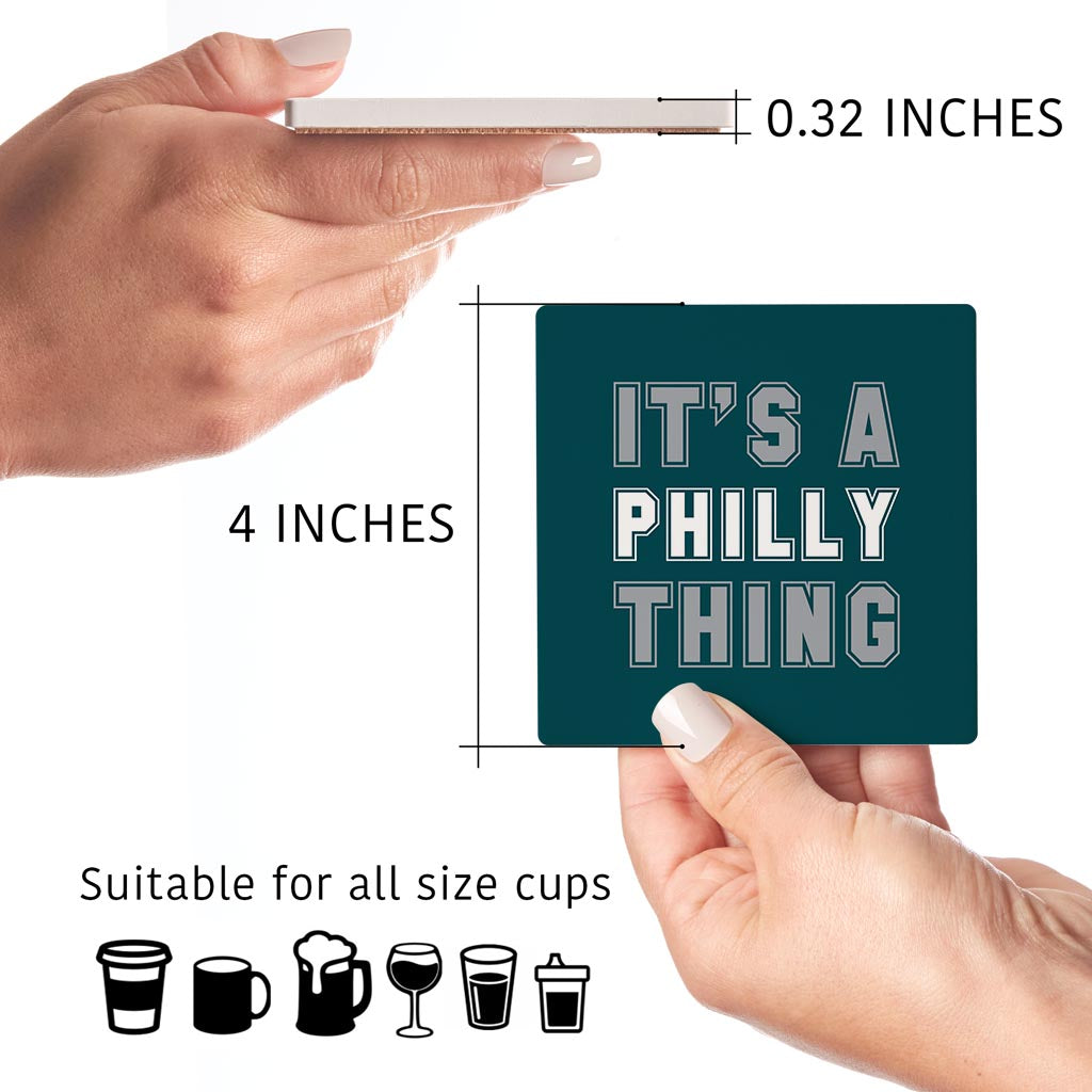 Modern Minimalist Pennsylvania Philly Thing | Absorbent Coasters | Set of 4 | Min 2