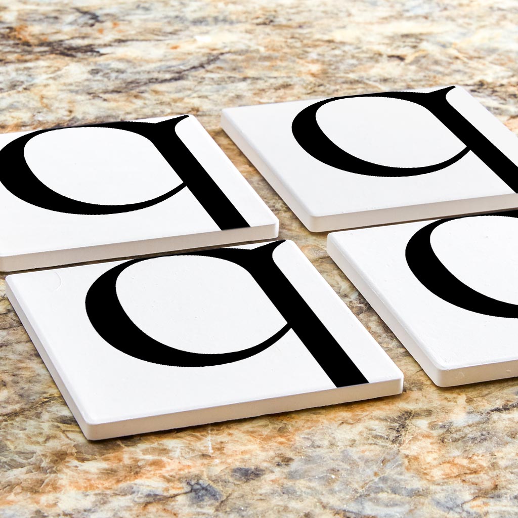 Minimal Monogram Q | Absorbent Coasters | Set of 4 | Min 2