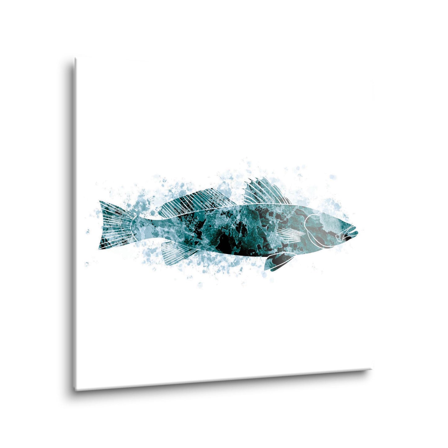 Blue White Water Color Speckled Trout | Hi-Def Glass Art | Eaches | Min 1