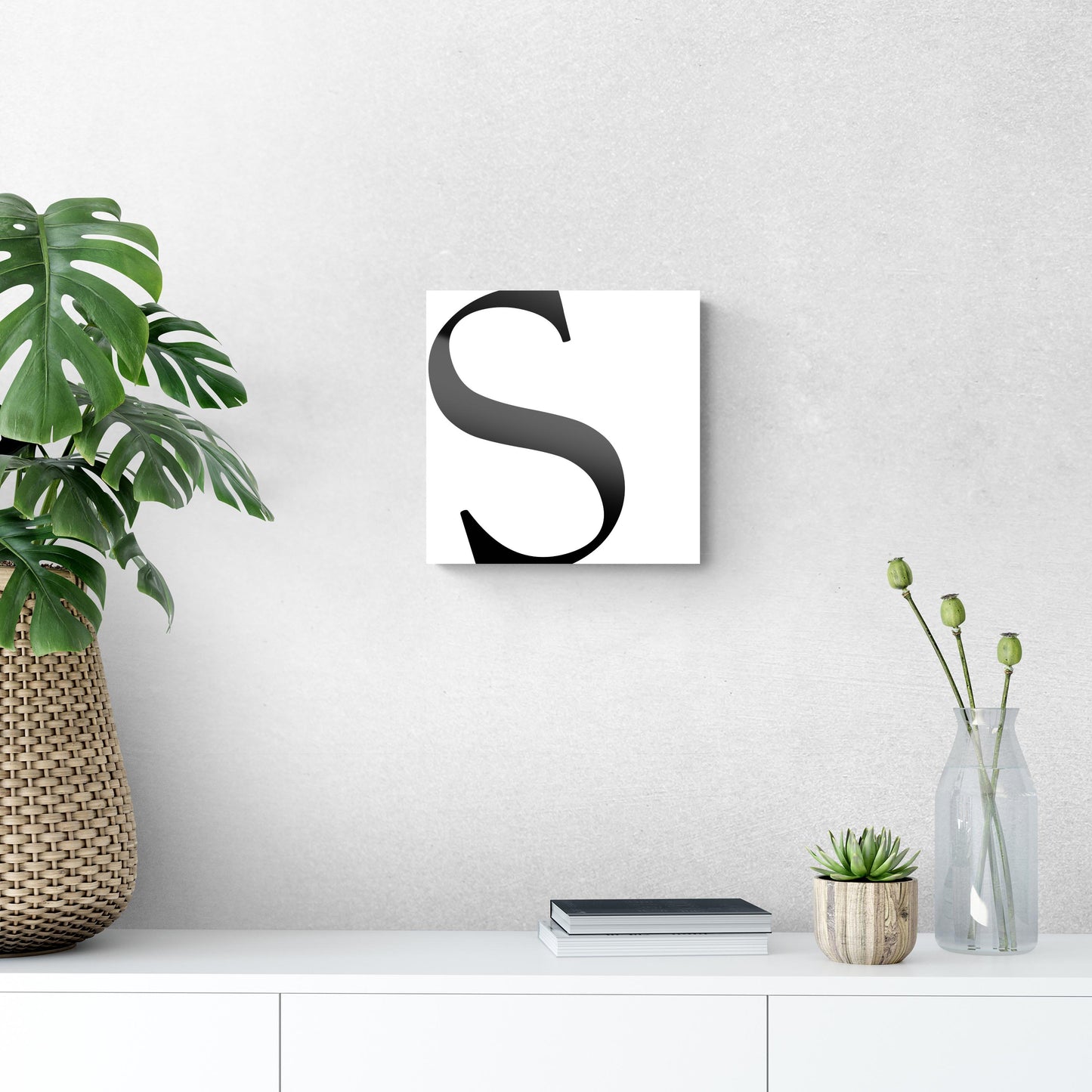 Minimal Monogram S | Hi-Def Glass Art | Eaches | Min 1