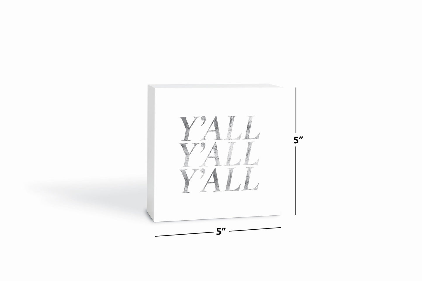 Minimalistic B&W Texas Textured Yall| Wood Block | Eaches | Min 4