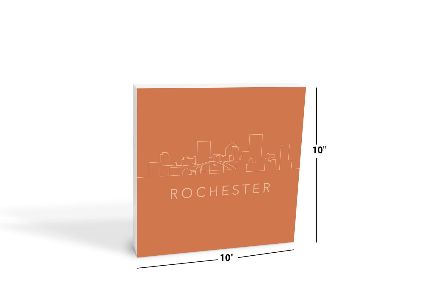 Modern Minimalistic New York Rochester Skyline | Wood Block | Eaches | Min 2