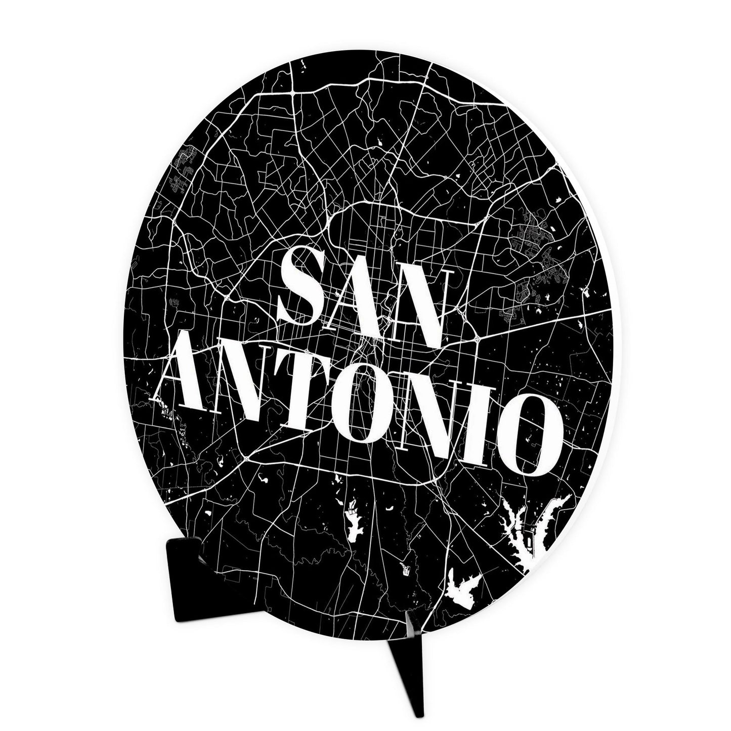 Minimalistic B&W Texas San Antonio Map | Wood Sign | Eaches | Min 1