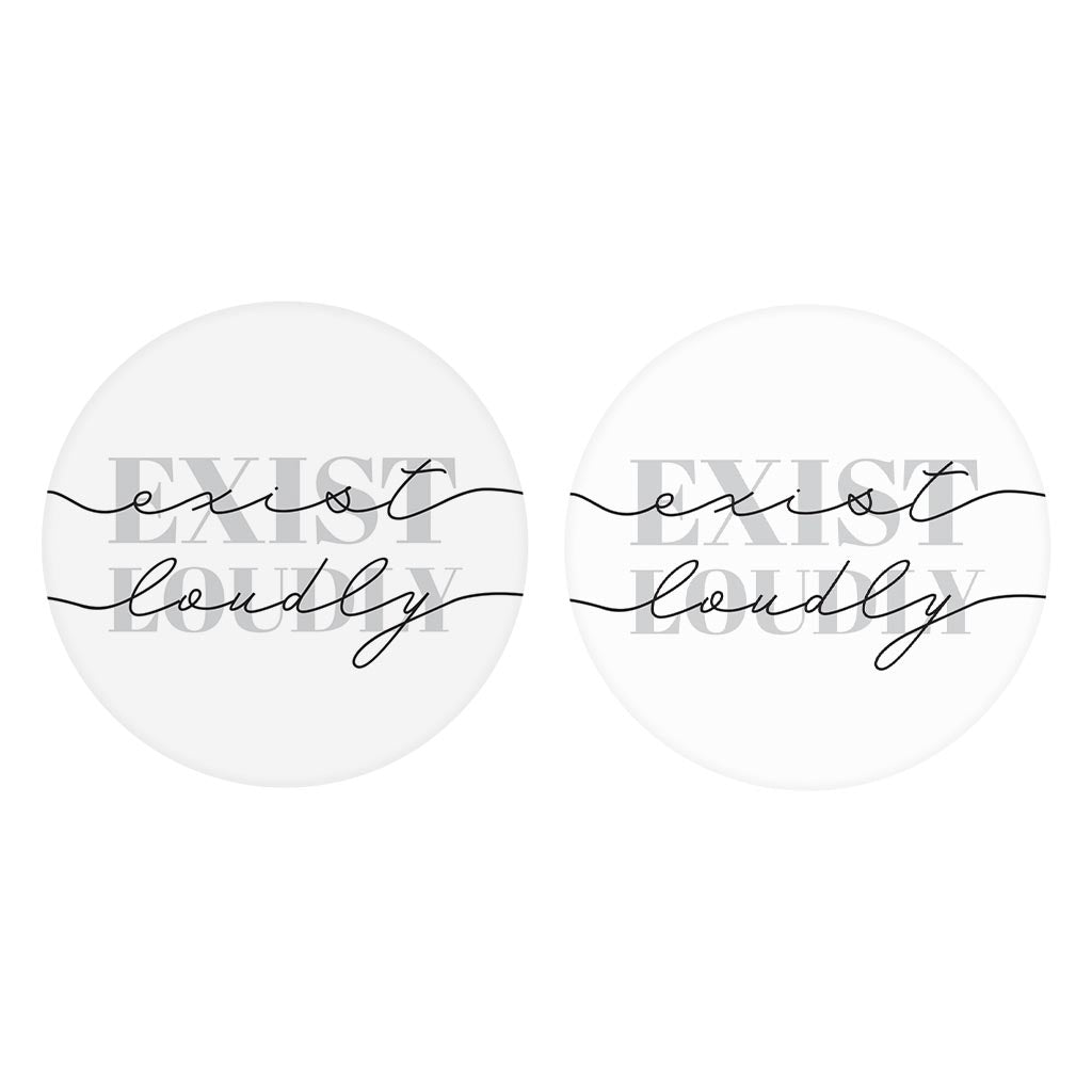 Modern Exist Loudly Texas | Absorbent Car Coasters | Set of 2 | Min 4