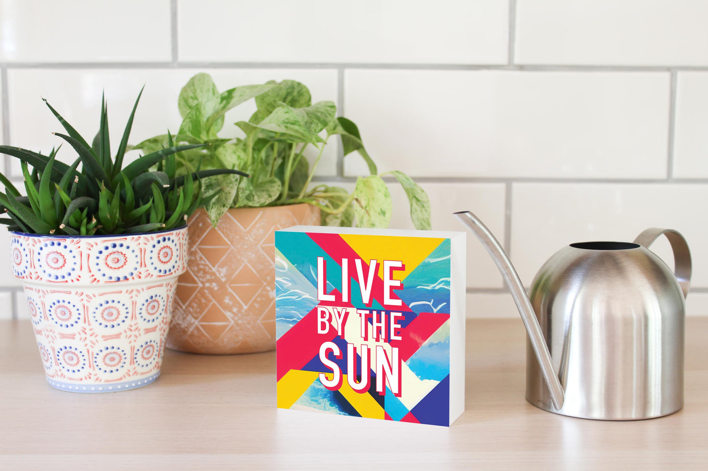 Live By The Sun | Wood Block | Eaches | Min 4