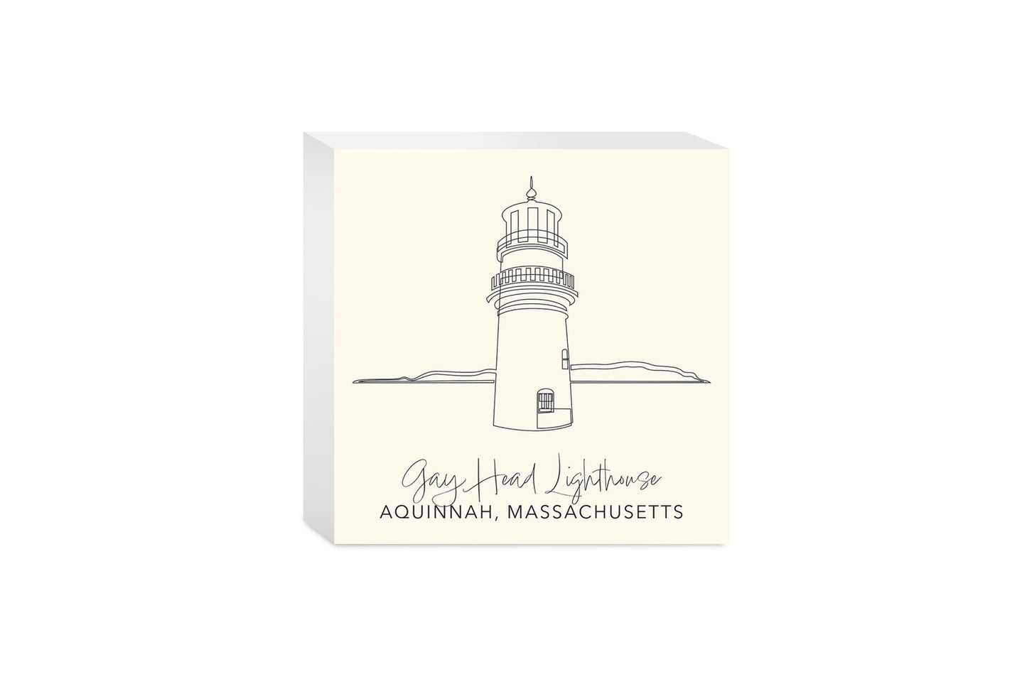 Cream Gay Head Lighthouse | Wood Block | Eaches | Min 4