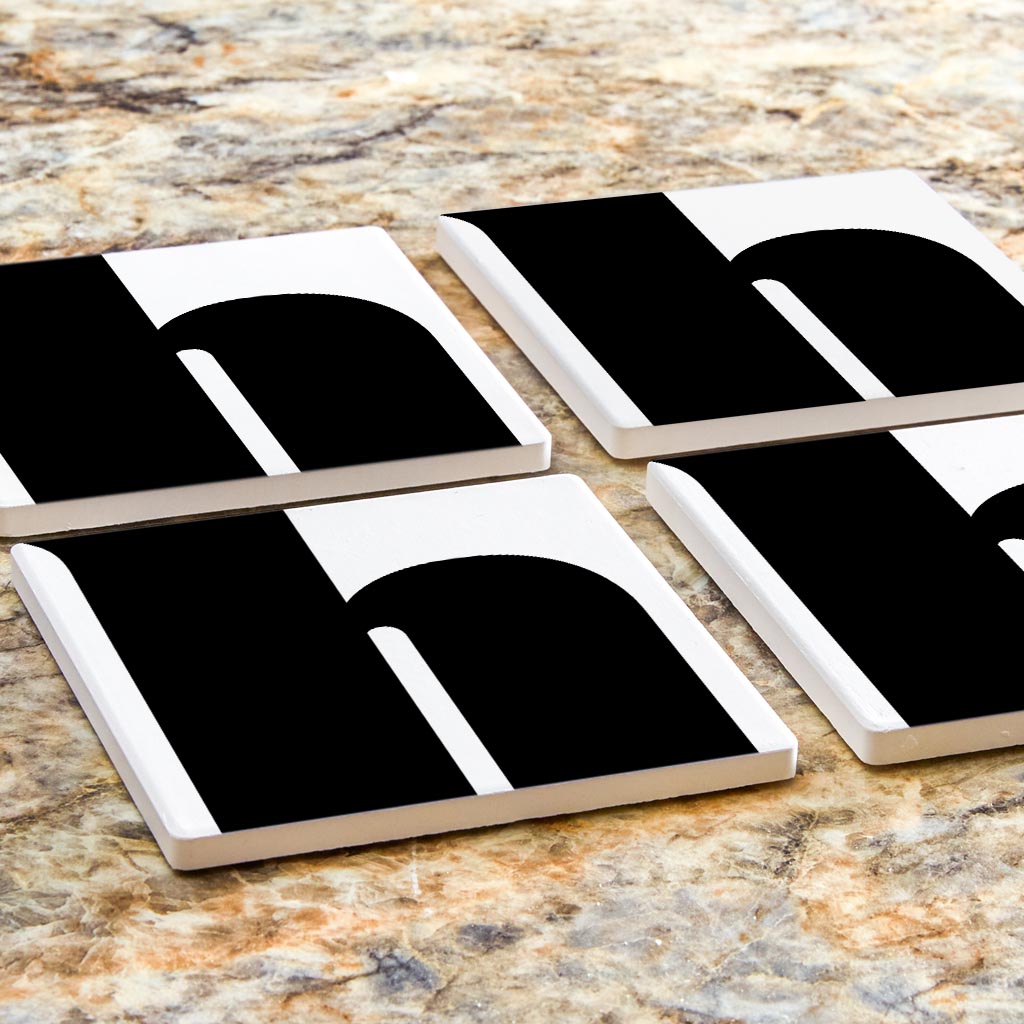Fun Chunky Monogram H | Absorbent Coasters | Set of 4 | Min 2