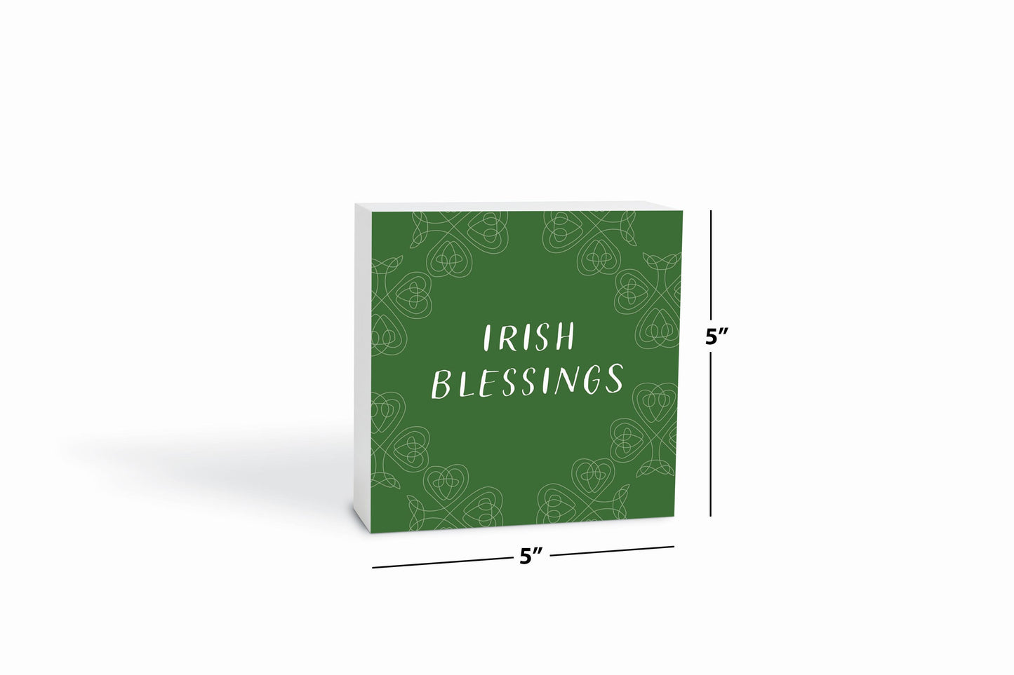 Dark Green Shamrock Irish Blessings | Wood Block | Eaches | Min 4