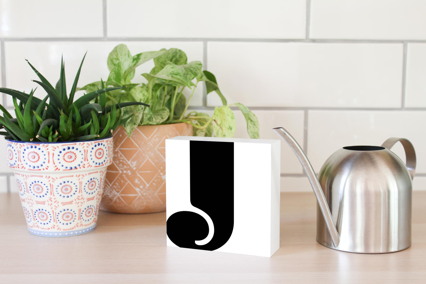 Fun Chunky Monogram J | Wood Block | Eaches | Min 4