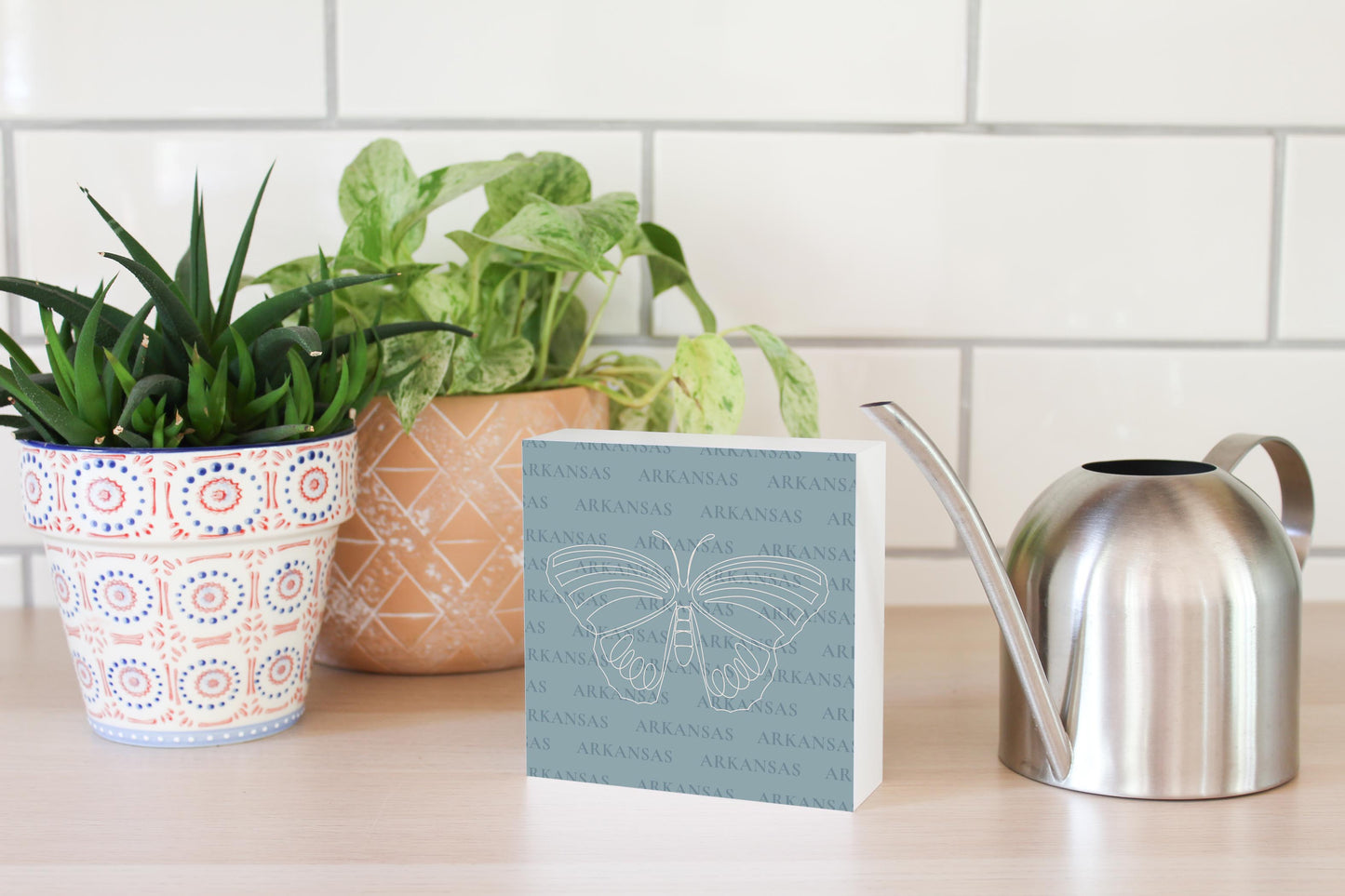 Modern Minimalist Arkansas Diana Fritillary Butterfly | Wood Block | Eaches | Min 4