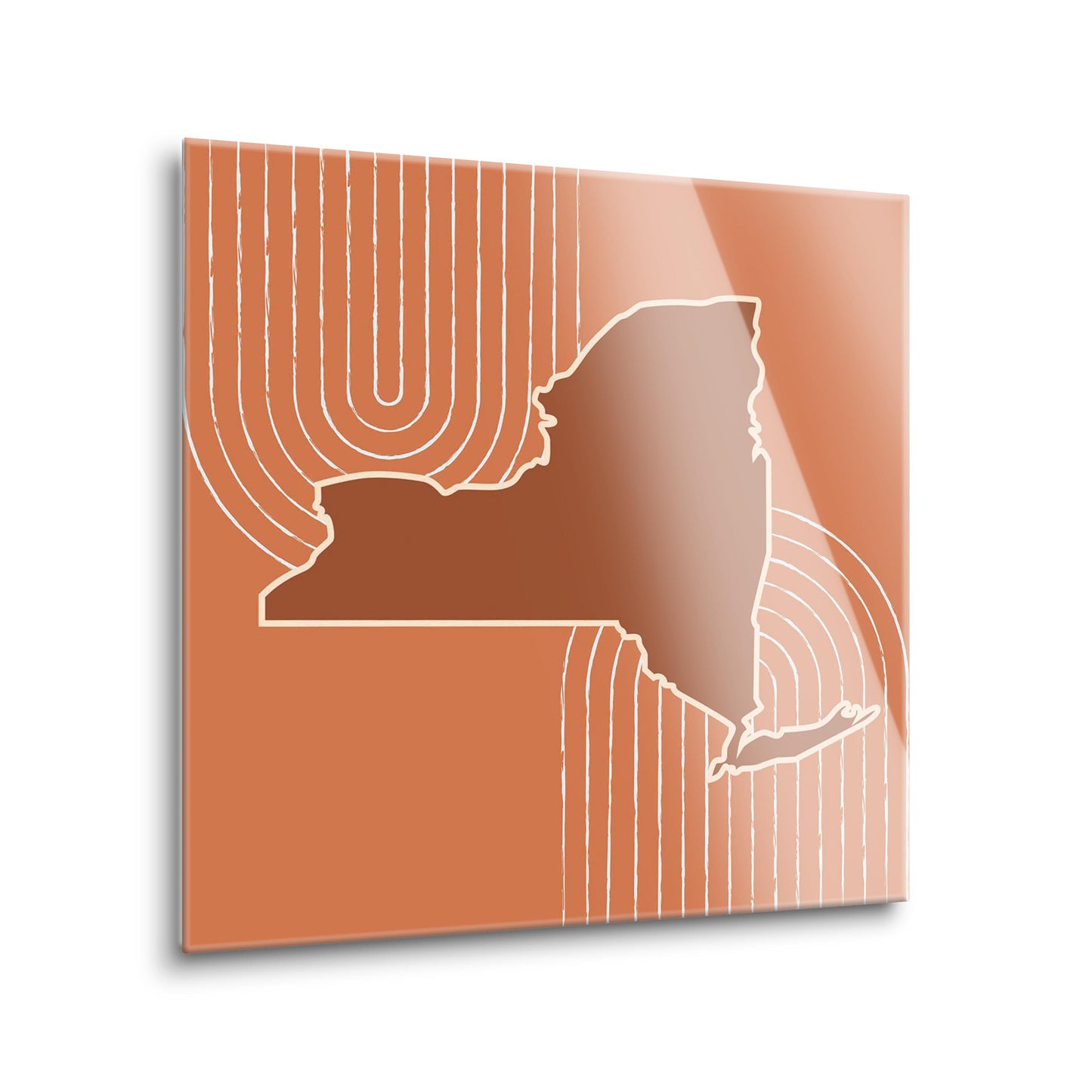 Modern Minimalistic New York Retro Thin Line | Hi-Def Glass Art | Eaches | Min 2
