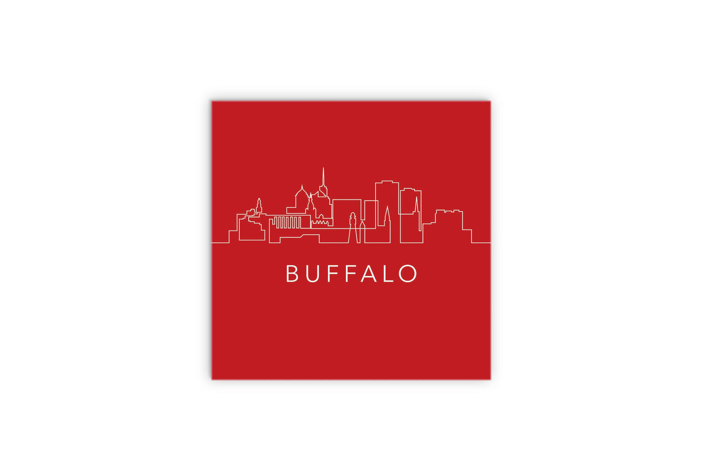 Red White And Blue New York Buffalo Skyline | Wood Sign | Eaches | Min 2