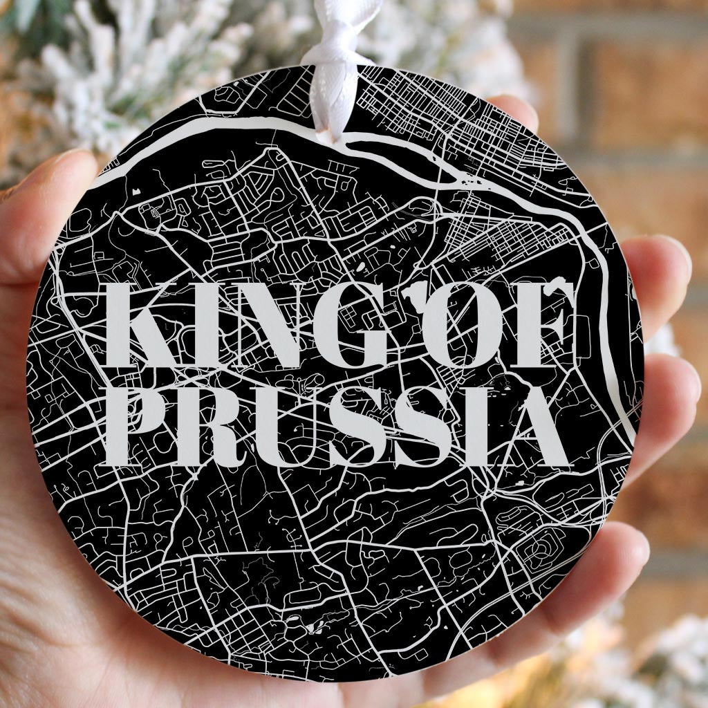 Minimalistic B&W Pennsylvania King Of Prussia Map | Wood Ornament | Eaches | Min 6