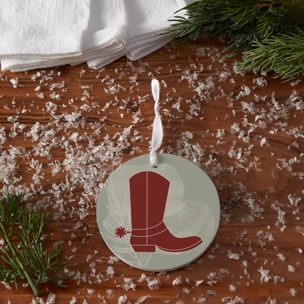 Modern Minimalist Oklahoma Boot| Wood Ornament | Eaches | Min 6