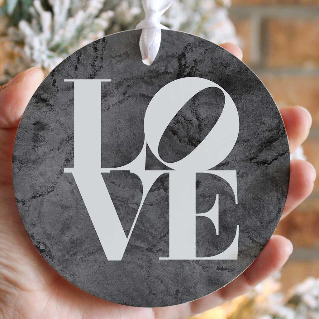 Minimalistic B&W Pennsylvania Love Dark| Wood Ornament | Eaches | Min 6
