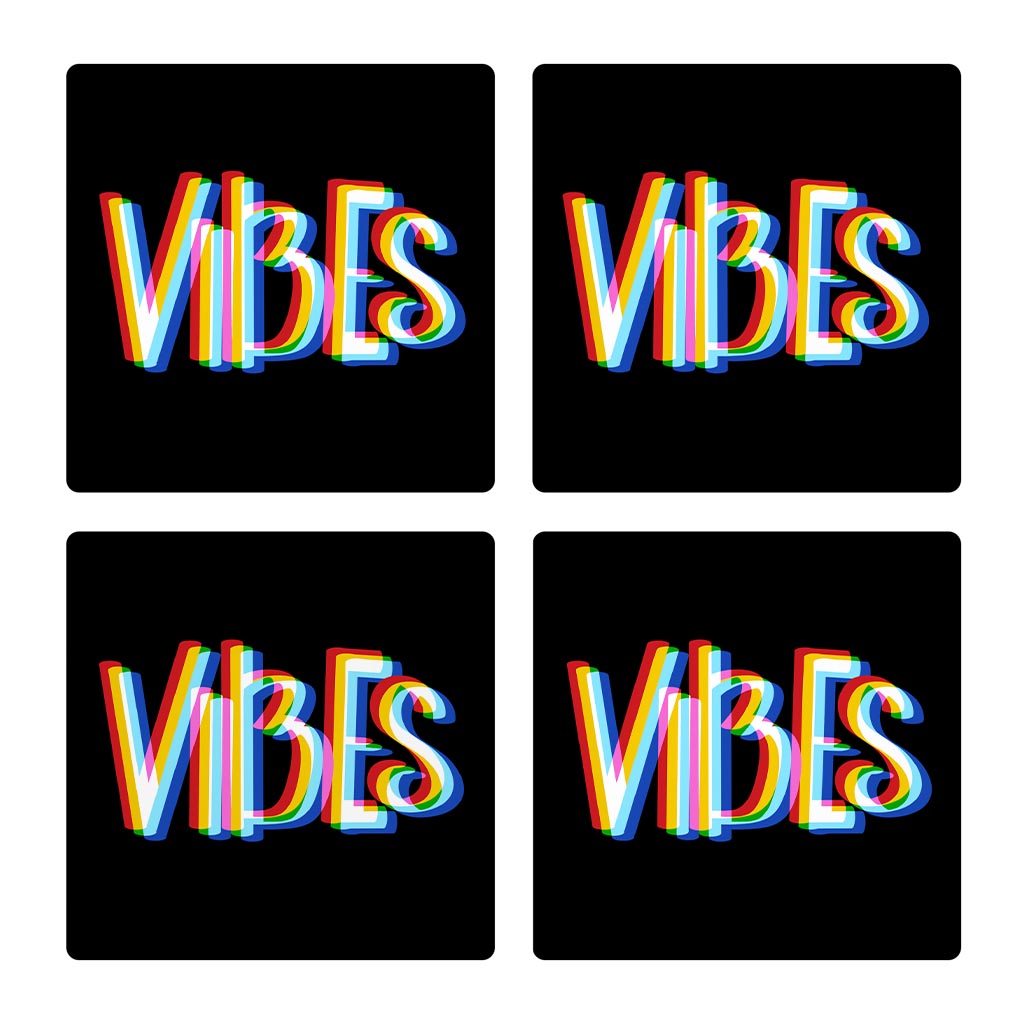 Funky Vibes Illusion In Black| Absorbent Coasters | Set of 4 | Min 2