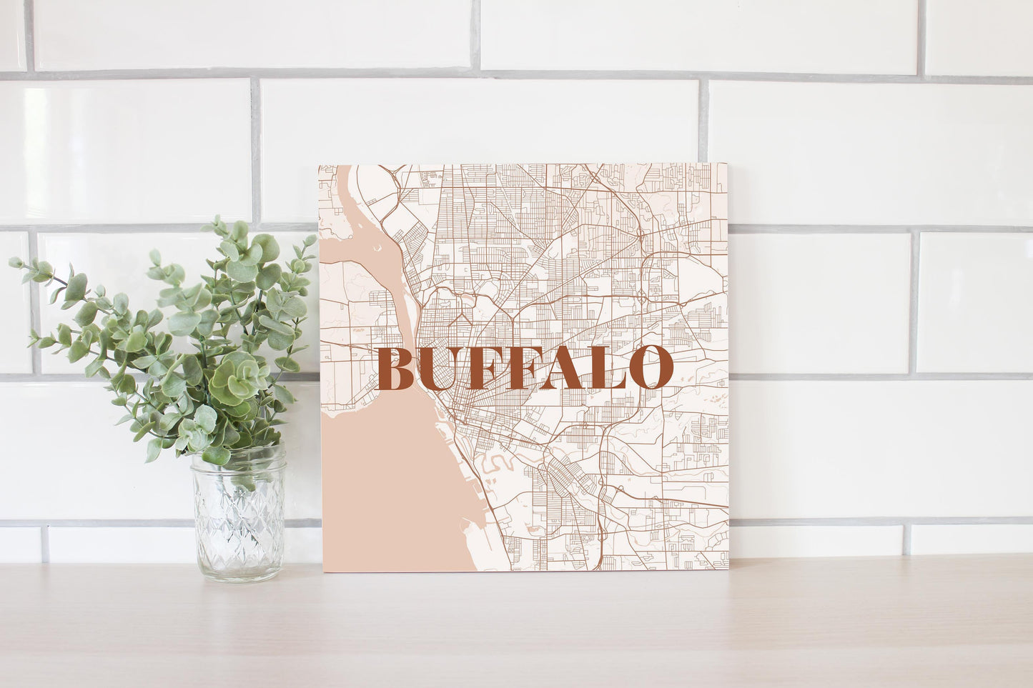 Modern Minimalist New York Buffalo Map | Wood Sign | Eaches | Min 2