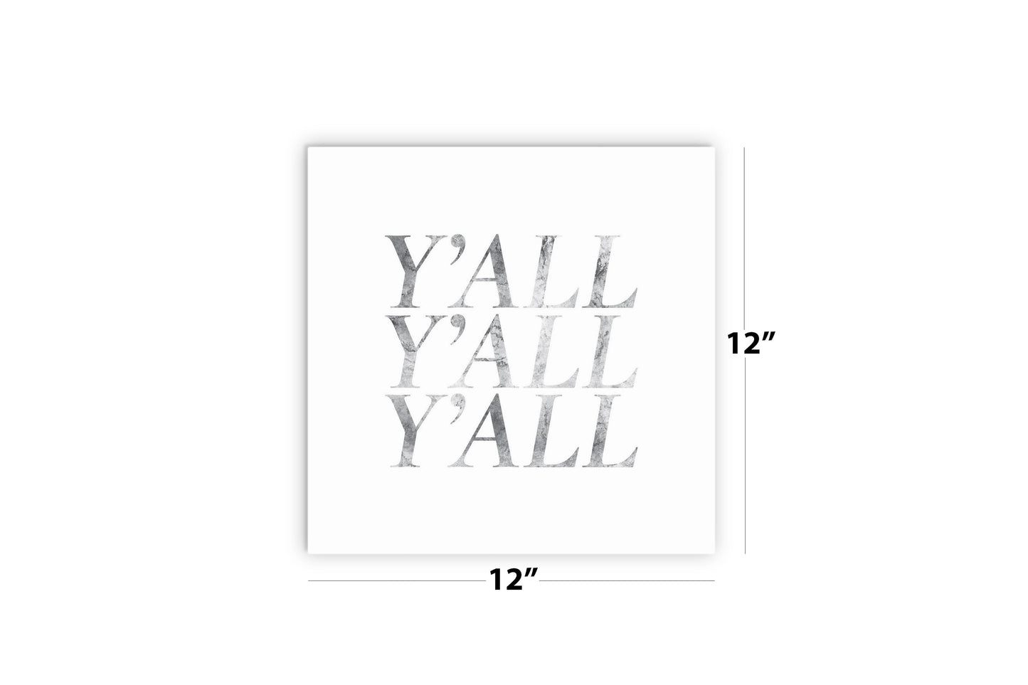 Minimalistic B&W Texas Textured Yall | Wood Sign | Eaches | Min 2