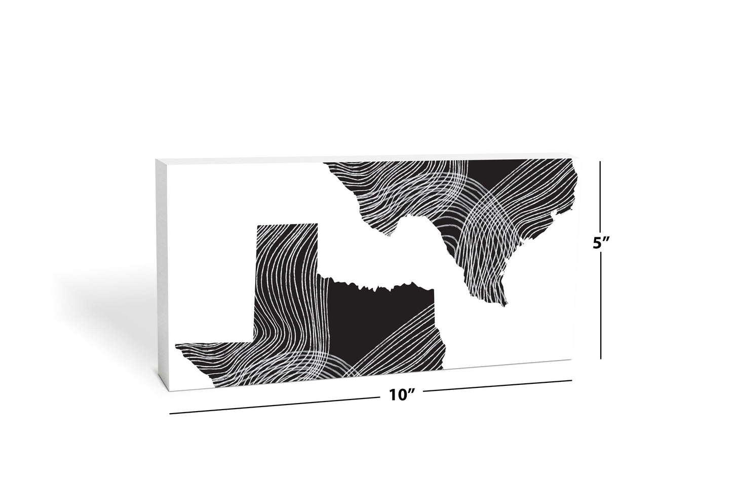 Modern Texas State Shape With Fluid Lines | Wood Block | Eaches | Min 4