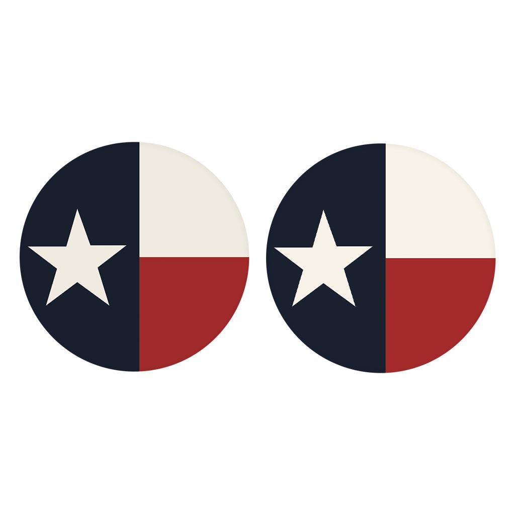 Modern Minimalist Texas Colors Flag | Absorbent Car Coasters | Set of 2 | Min 4