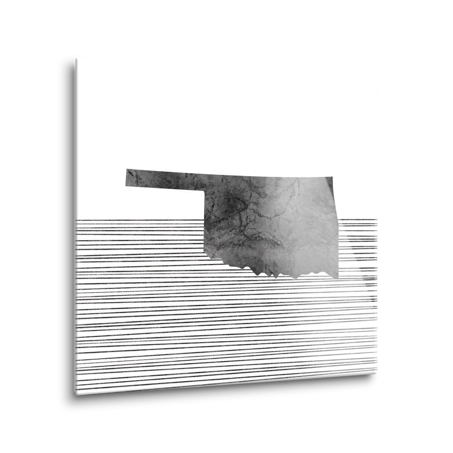Modern Oklahoma State Shape With Straight Lines | Hi-Def Glass Art | Eaches | Min 1