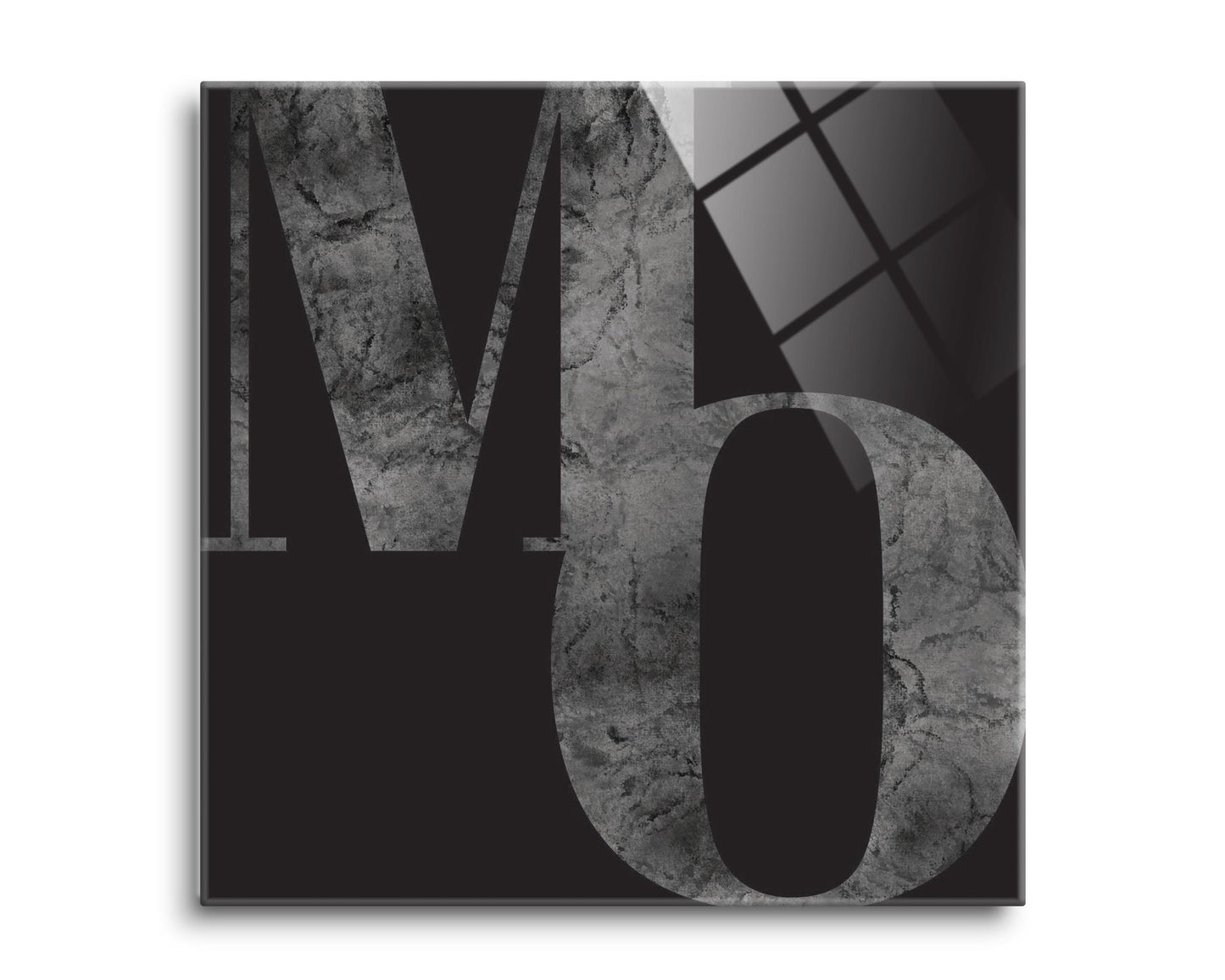 Minimalist B&W Missouri Black Initials | Hi-Def Glass Art | Eaches | Min 2