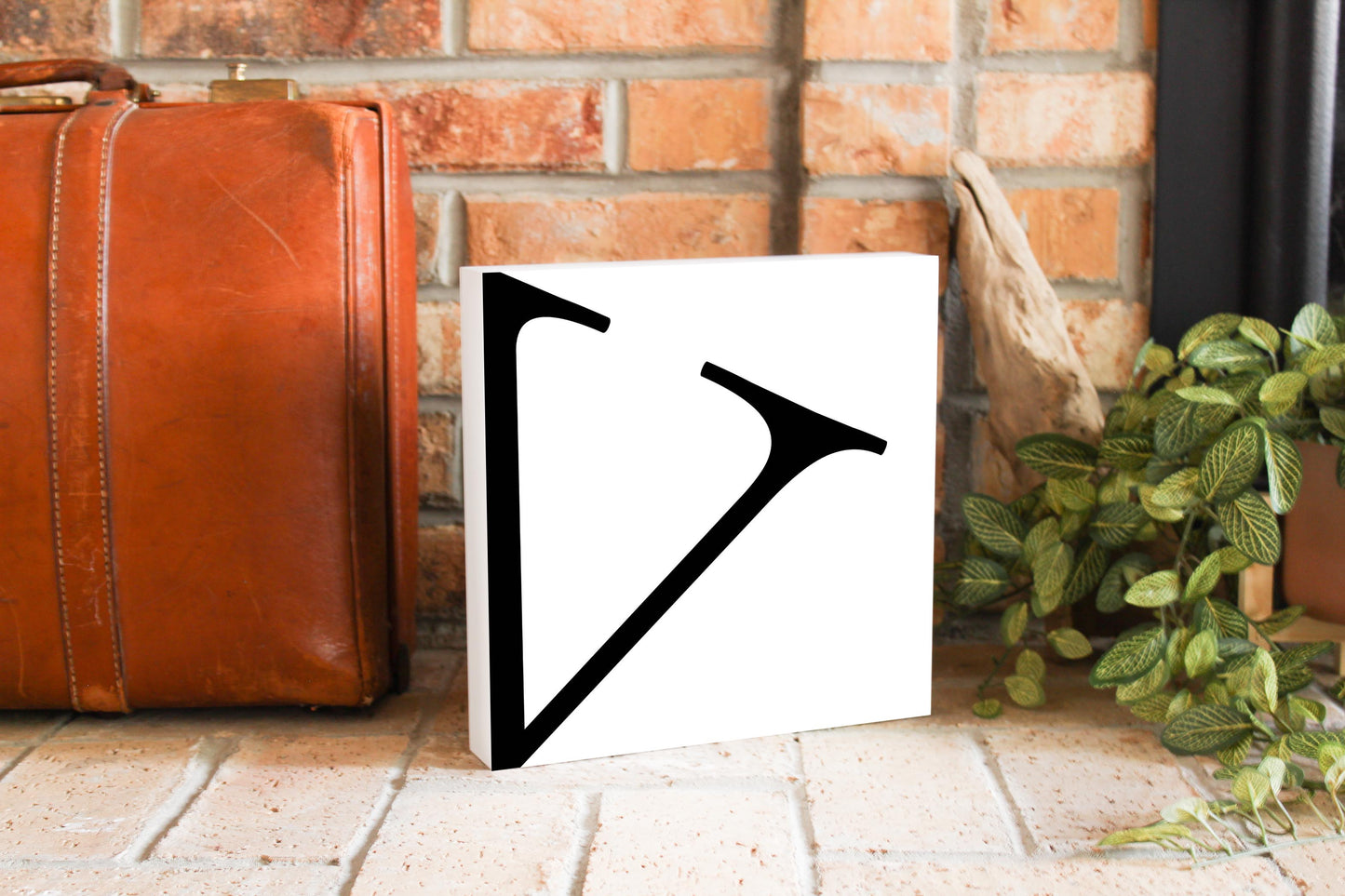 Minimal Monogram V | Wood Block | Eaches | Min 2