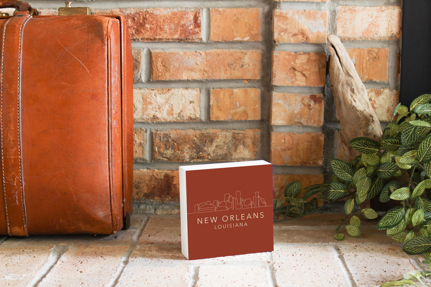 Louisiana Colorful New Orleans Skyline | Wood Block | Eaches | Min 4