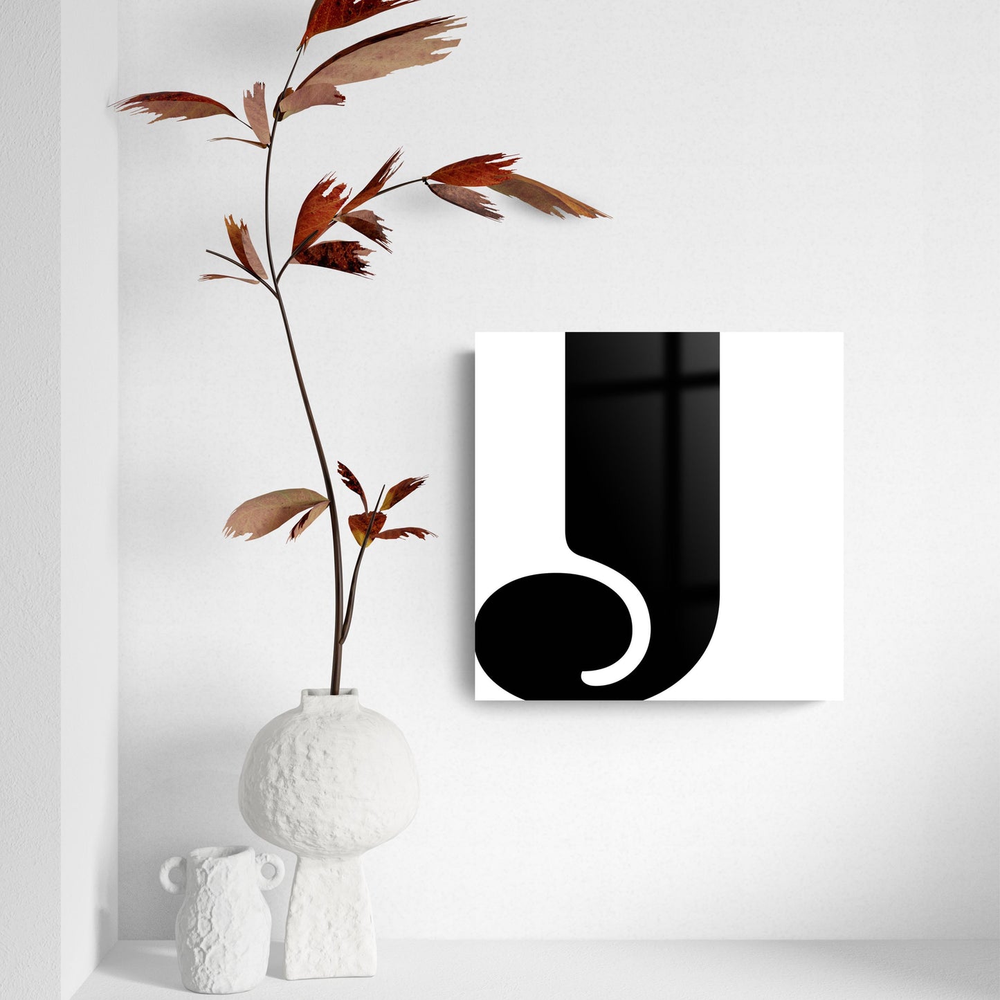 Fun Chunky Monogram J | Hi-Def Glass Art | Eaches | Min 2