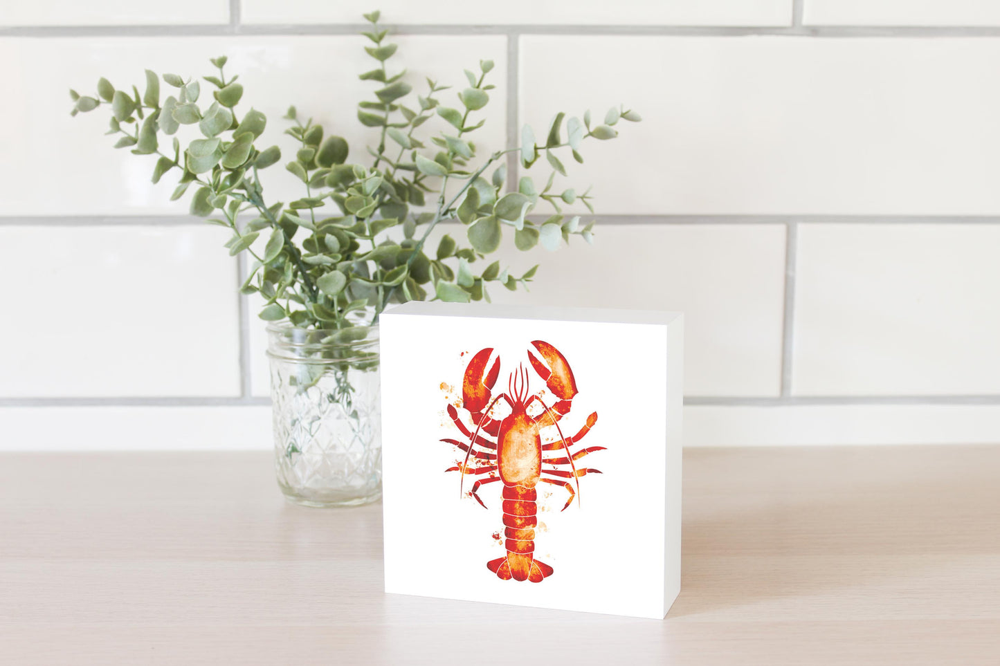 East Coast Water Color Lobster | Wood Block | Eaches | Min 4
