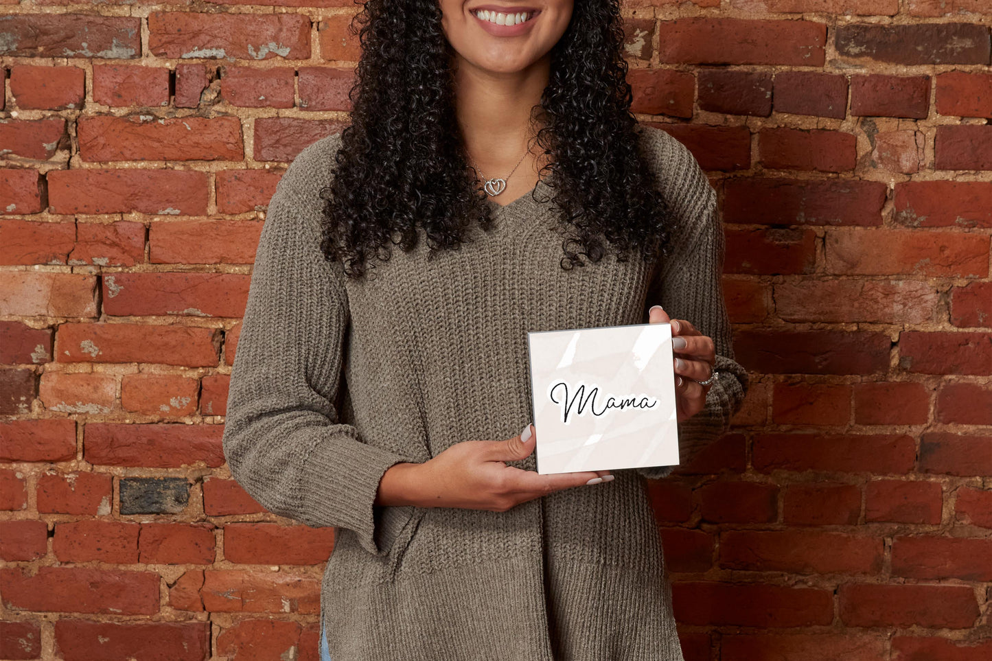Modern Minimalist Mothers Day Mama | Wood Block | Eaches | Min 4