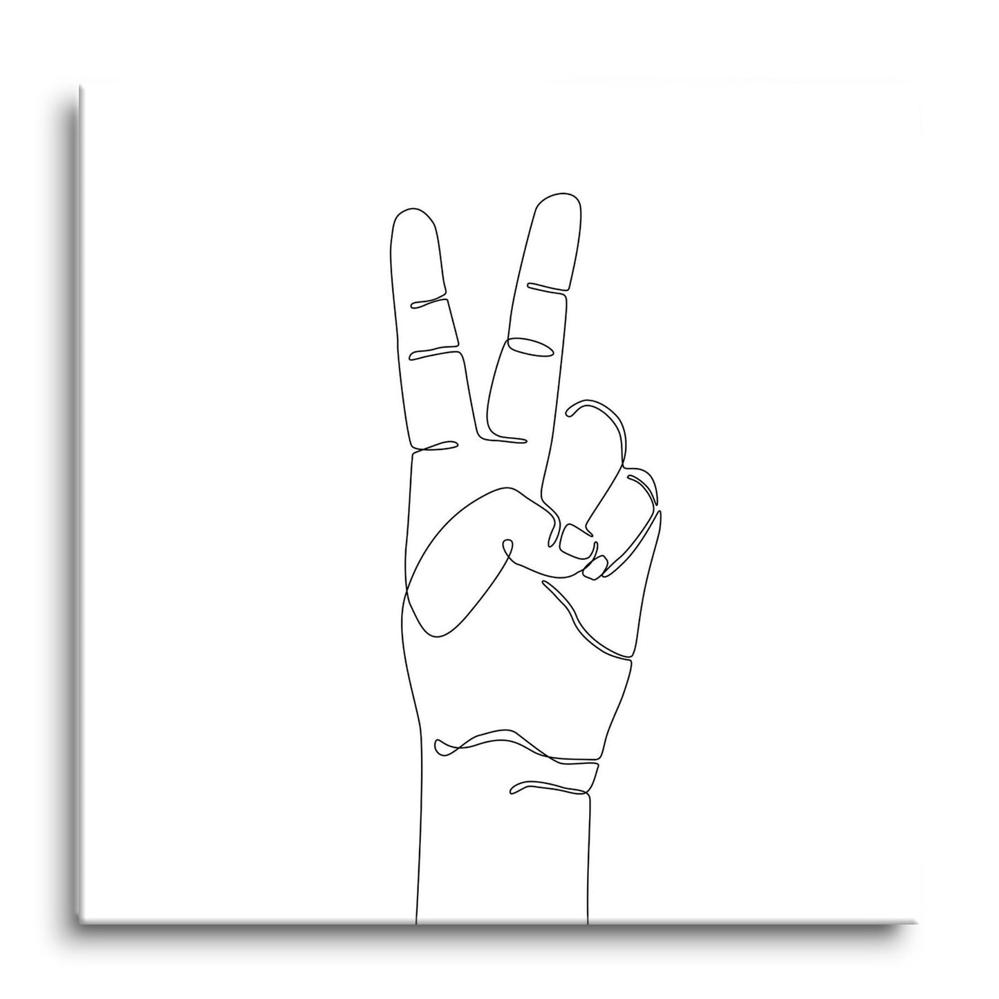Peace Hand Sign Line Drawing | Hi-Def Glass Art | Eaches | Min 1