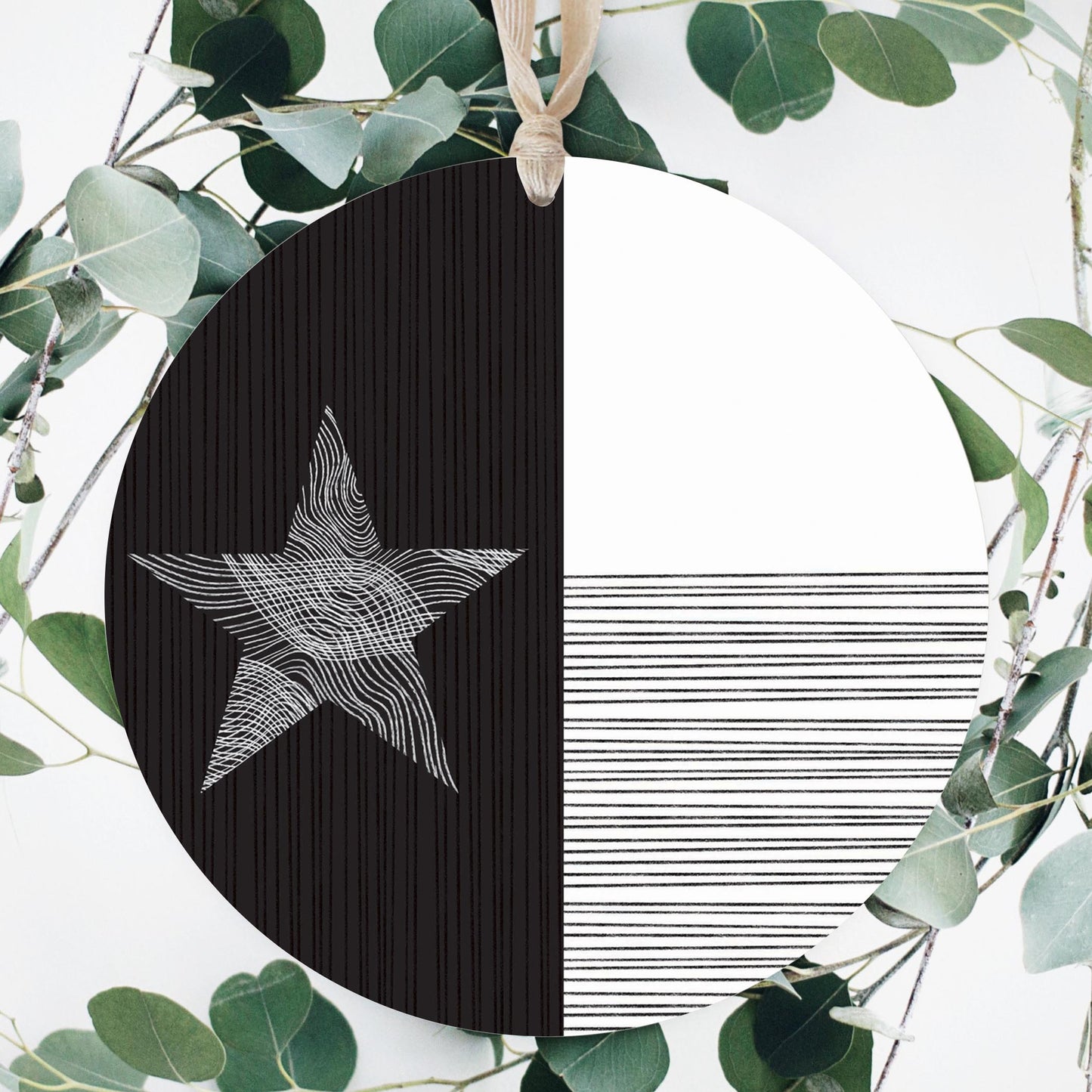Modern Texas State Flag Abstract Lines | Wood Ornament | Eaches | Min 1