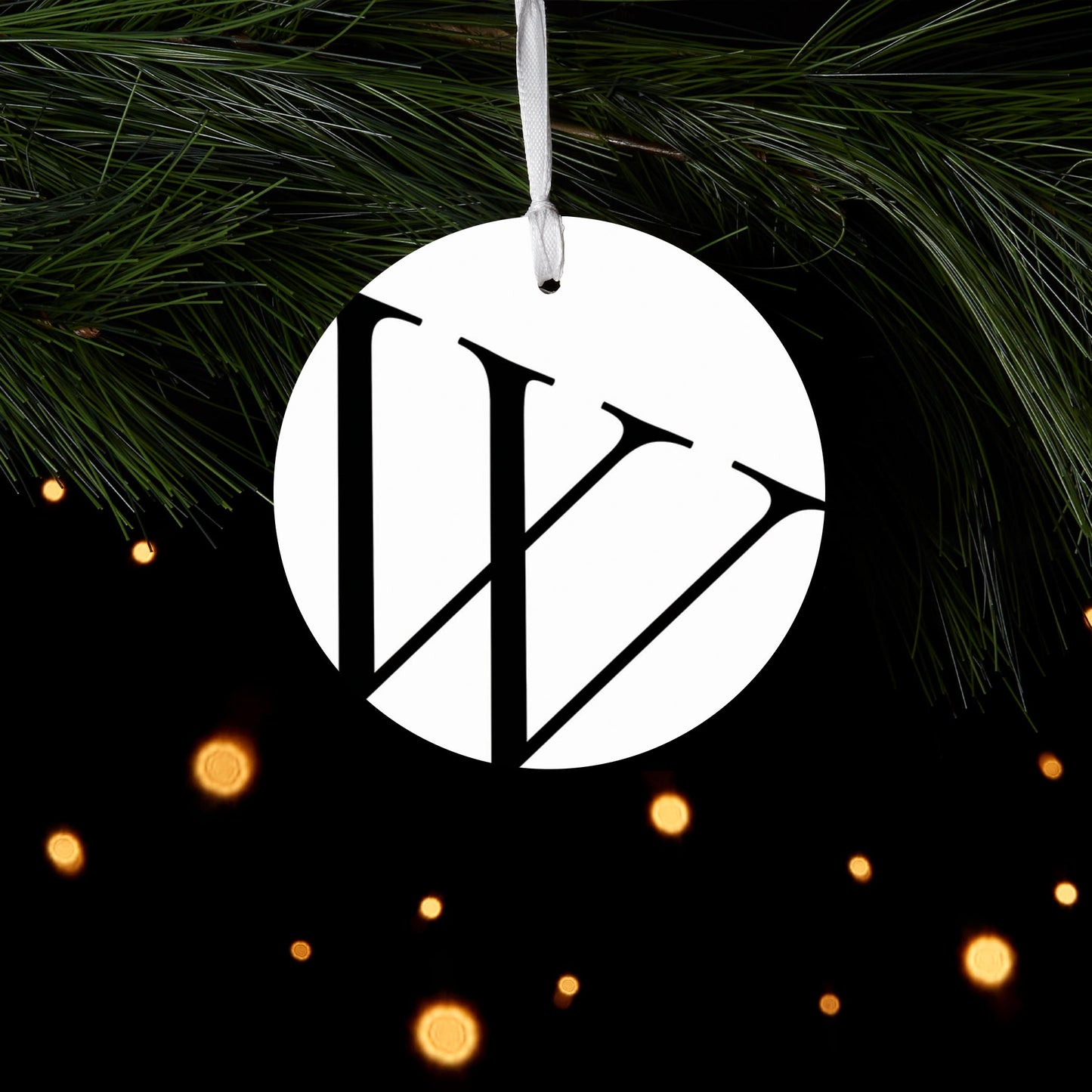 Minimalist Monogram W Circle| Wood Ornament | Eaches | Min 6