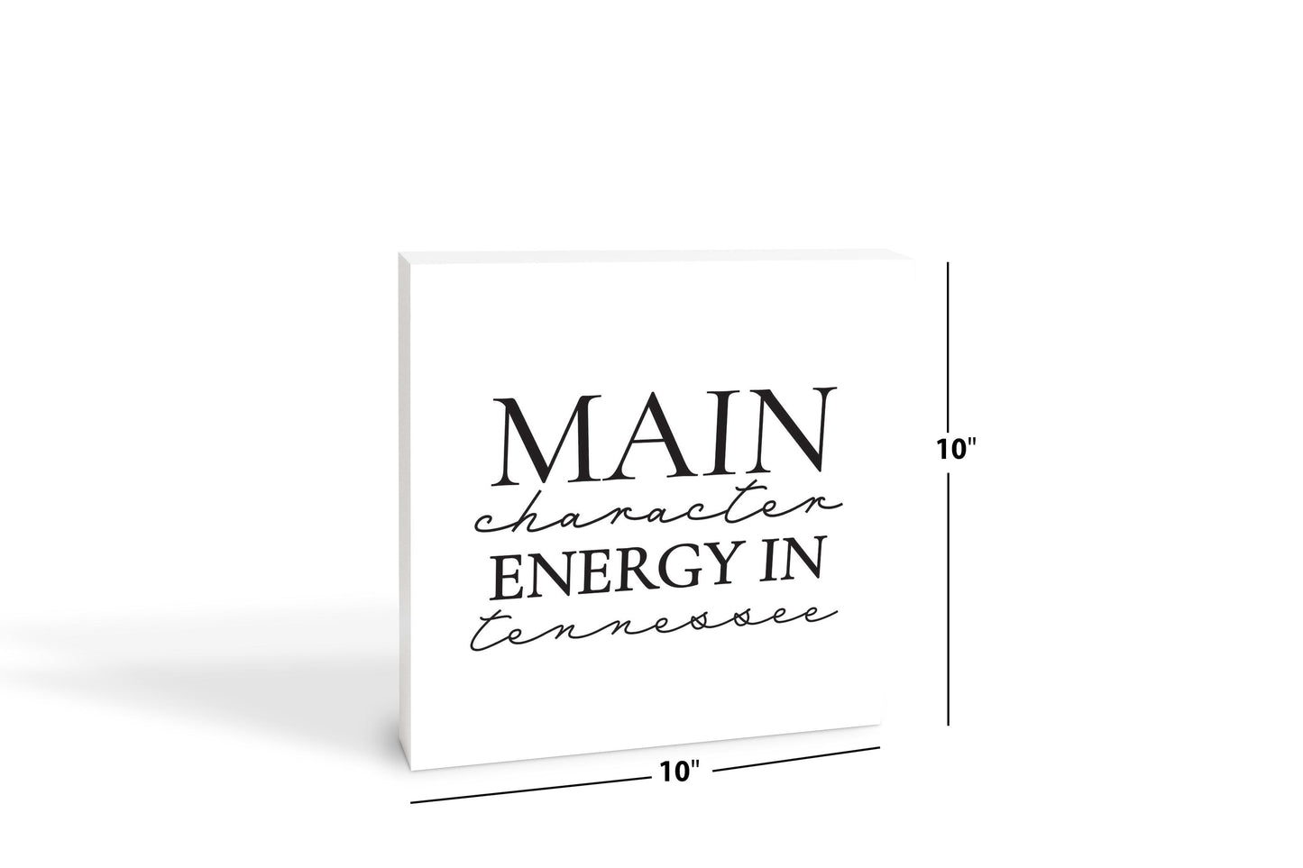 Minimalist B&W Tennessee Main Character Energy | Wood Block | Eaches | Min 2