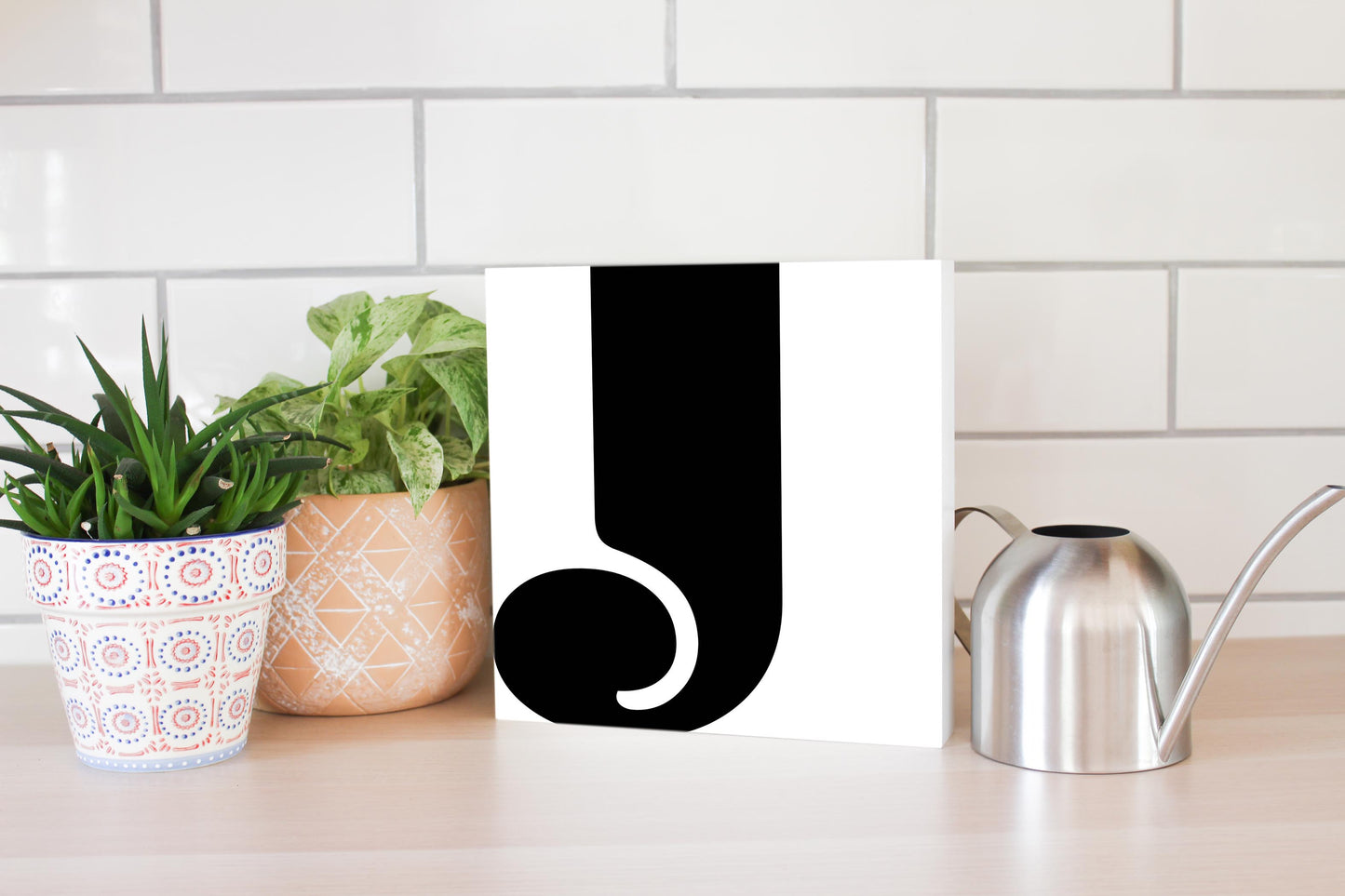 Fun Chunky Monogram J | Wood Block | Eaches | Min 2