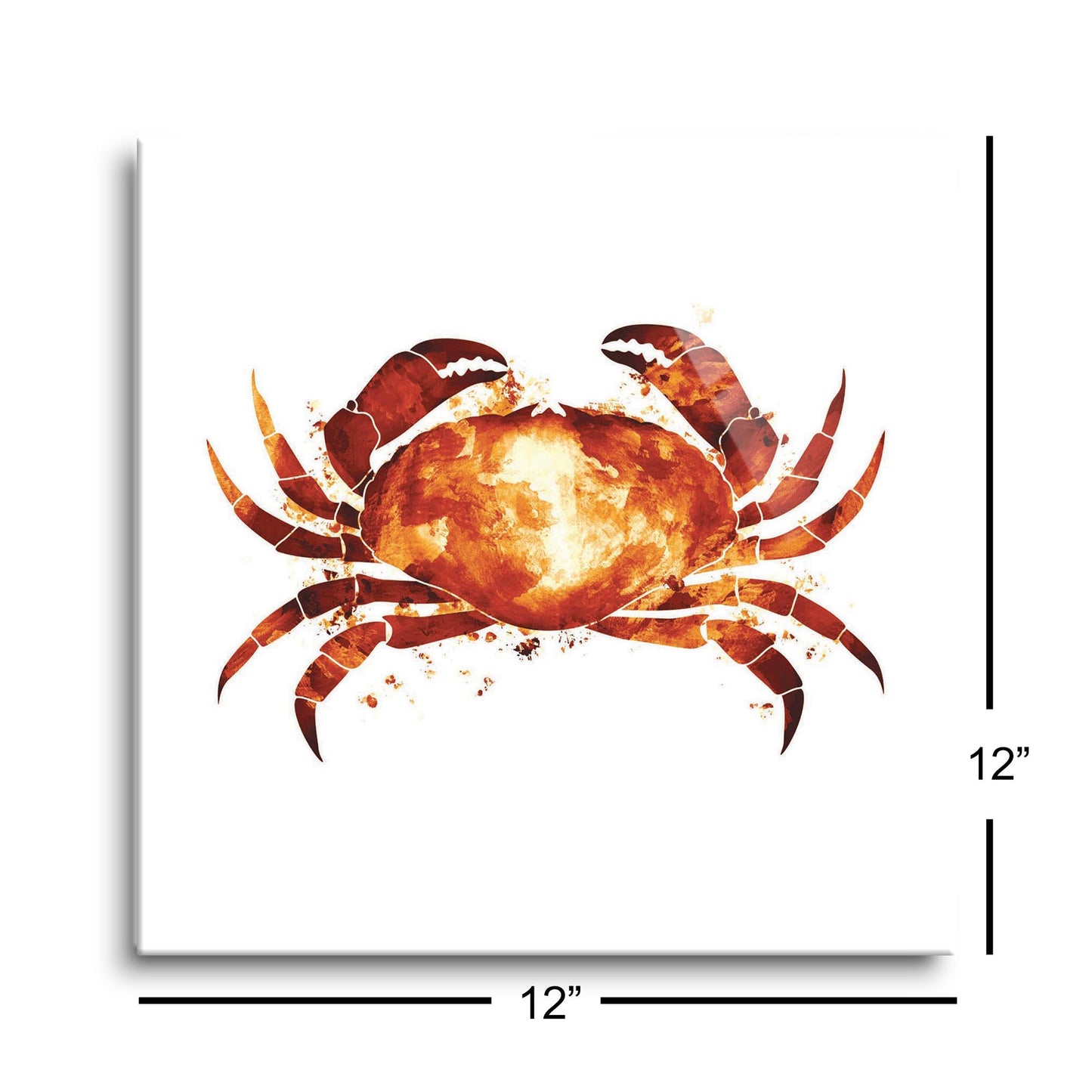 East Coast Water Color Crab | Hi-Def Glass Art | Eaches | Min 1
