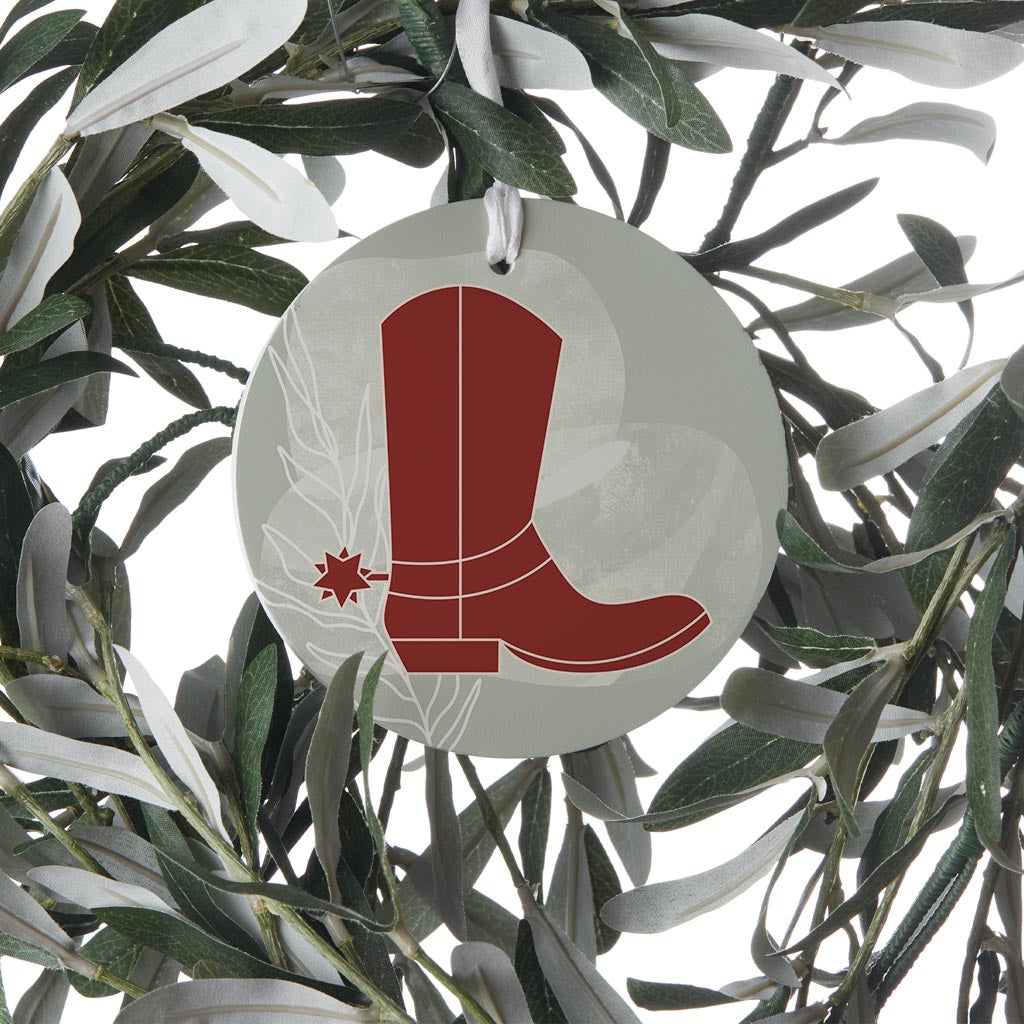 Modern Minimalist Oklahoma Boot| Wood Ornament | Eaches | Min 6