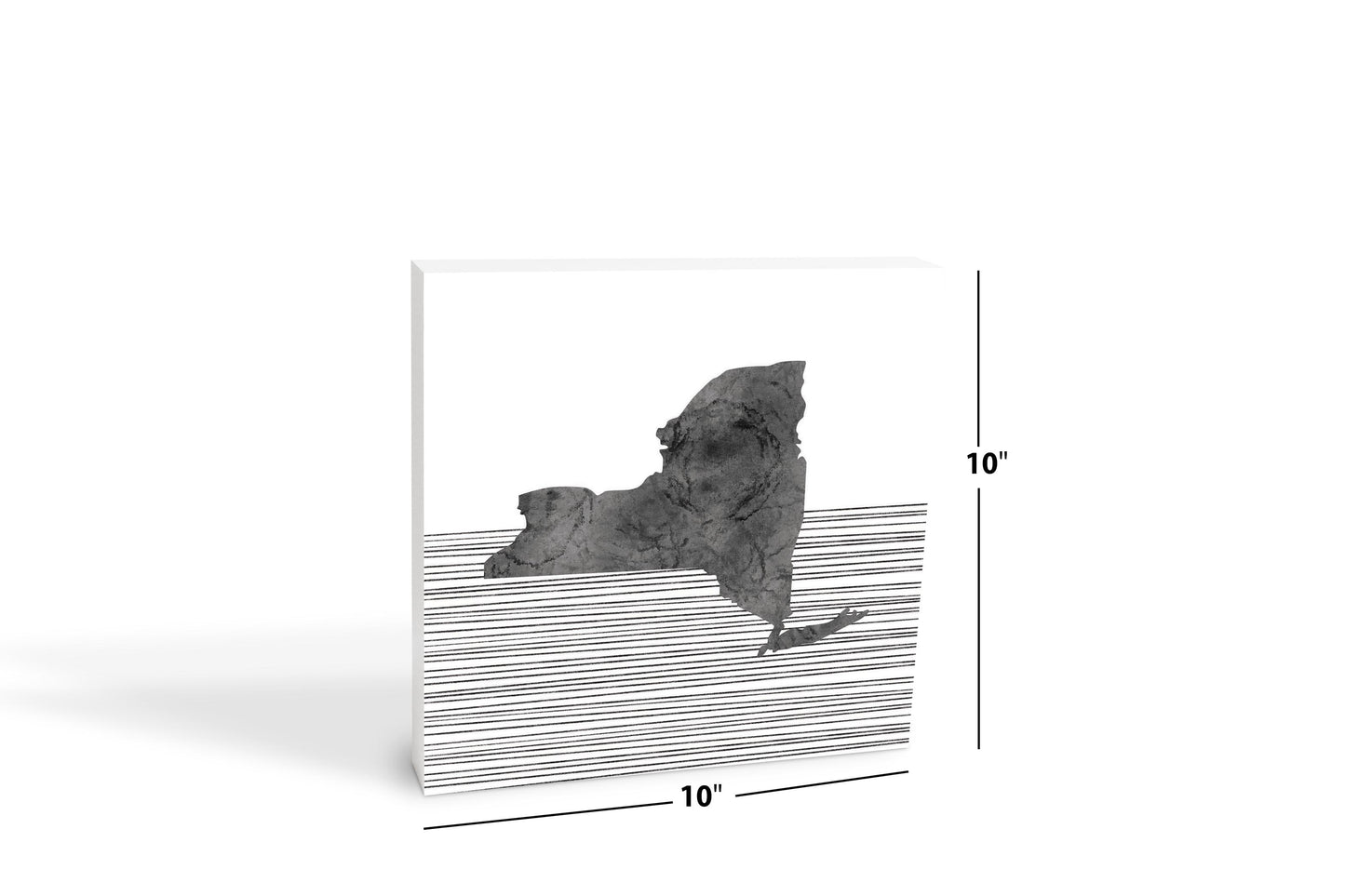 Minimalistic B&W New York Shape Straight Lines | Wood Block | Eaches | Min 2