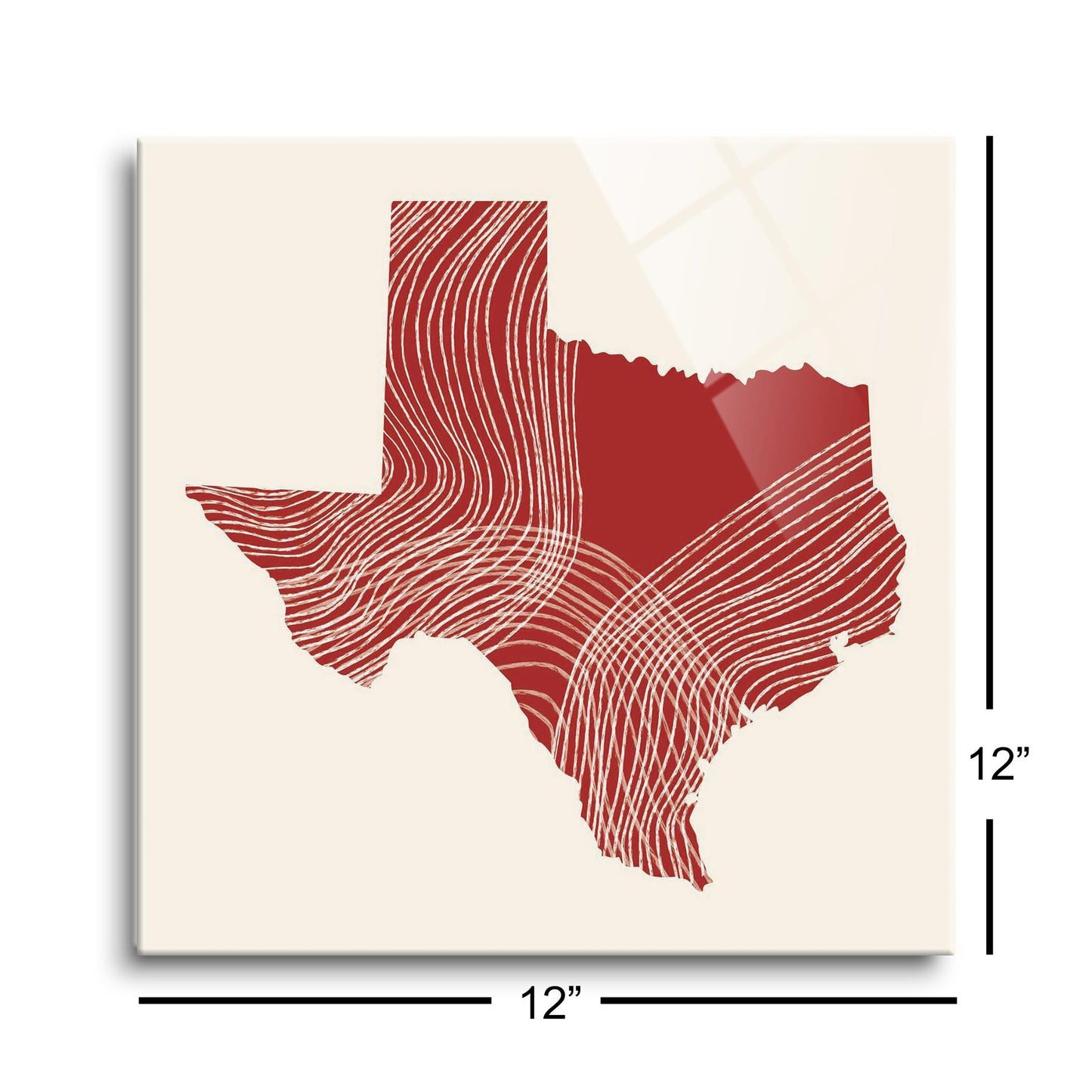Modern Minimalist Texas Fluid Line State Shape | Hi-Def Glass Art | Eaches | Min 1