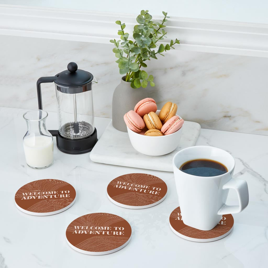 Modern Minimalist Pennsylvania Adventure Quip | Absorbent Coasters | Set of 4 | Min 2