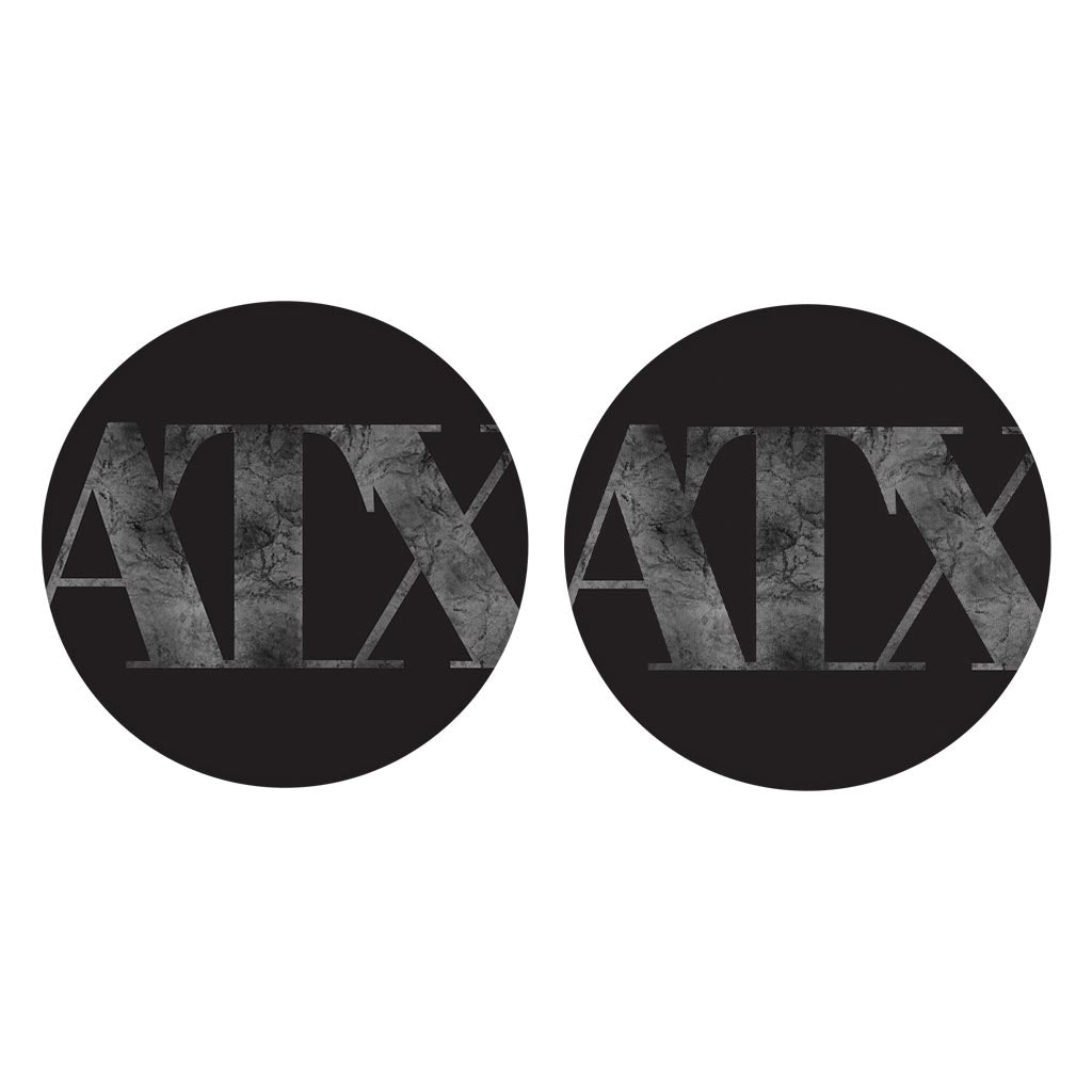 Minimalistic B&W Texas Austin Black Initials | Absorbent Car Coasters | Set of 2 | Min 4
