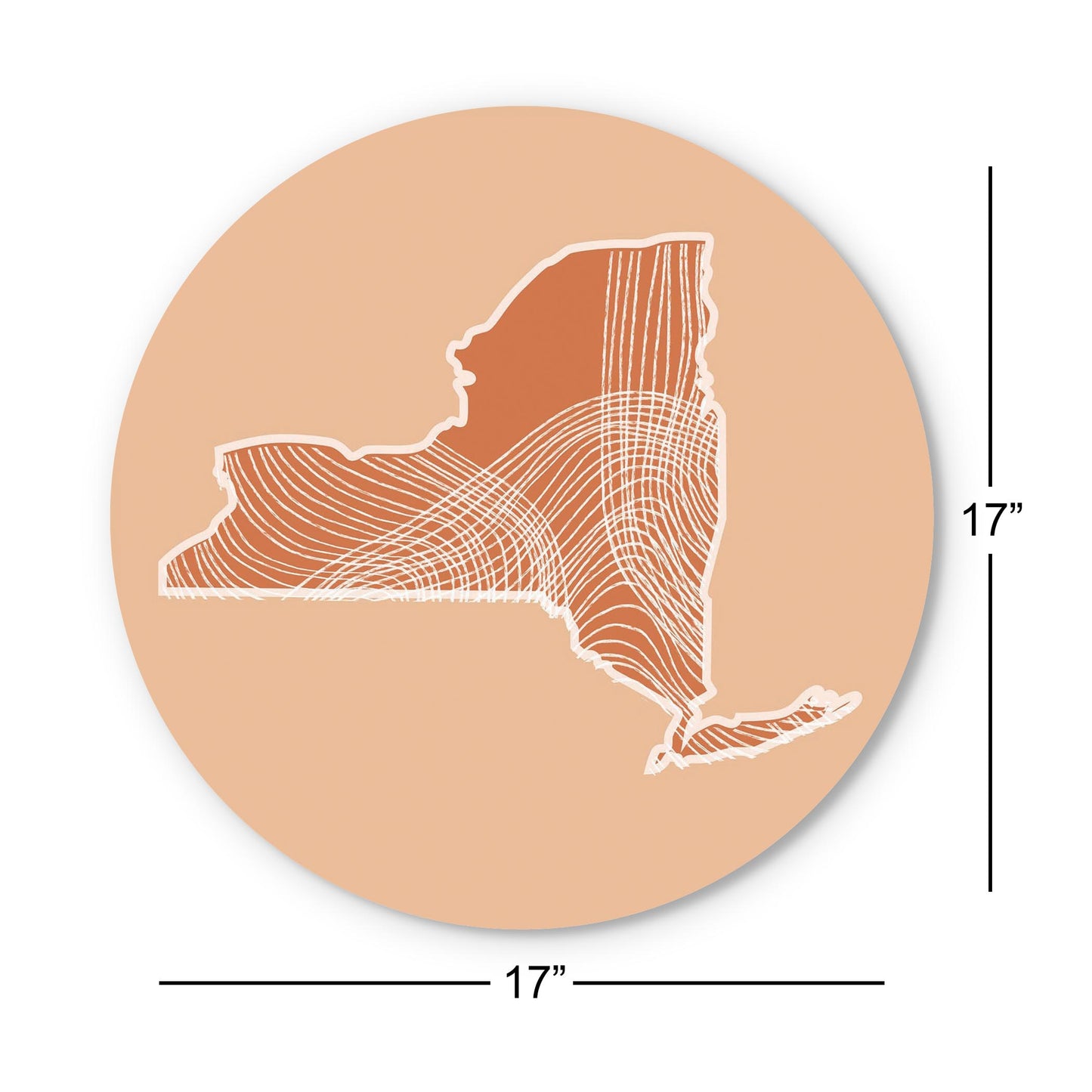 Modern Minimalist New York State Fluid Lines Light | Wood Sign | Eaches | Min 1