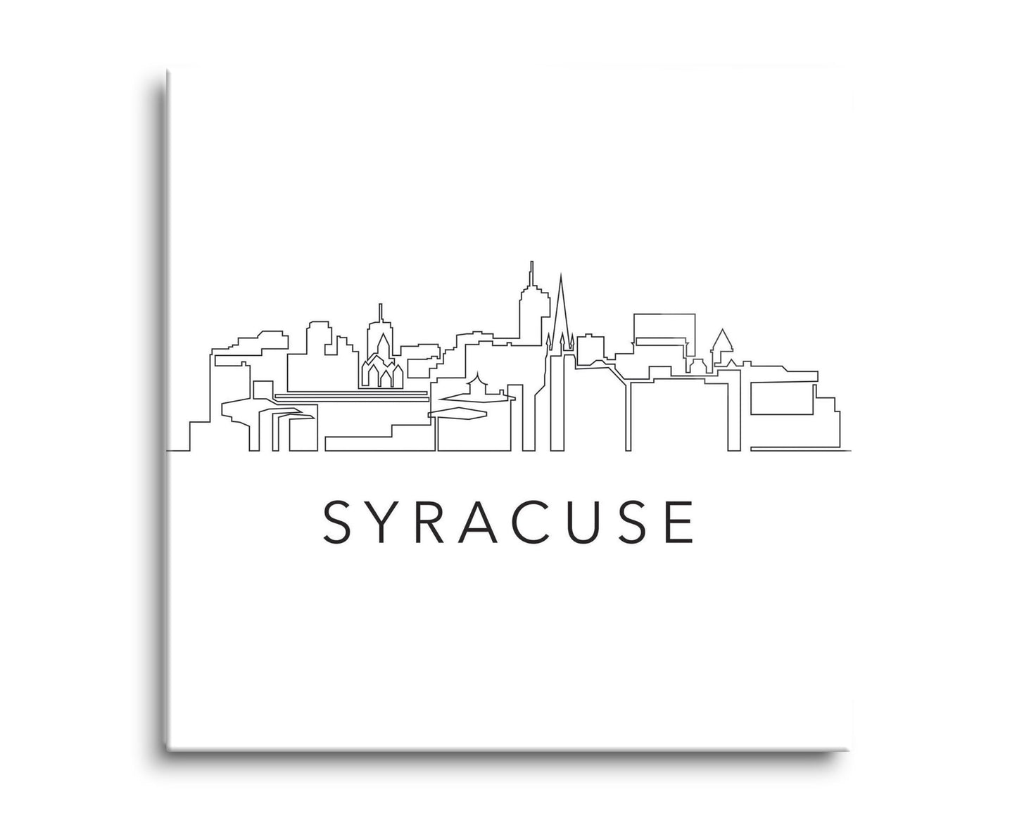 Minimalistic B&W New York Syracuse Skyline | Hi-Def Glass Art | Eaches | Min 2