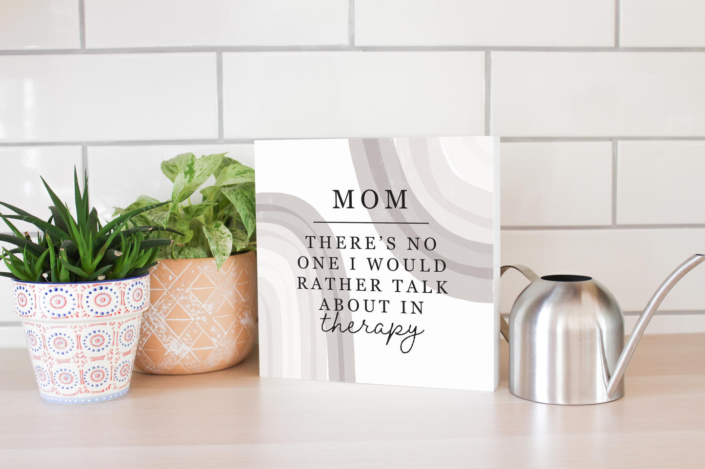 Modern Minimalist Mothers Day Therapy | Wood Block | Eaches | Min 2