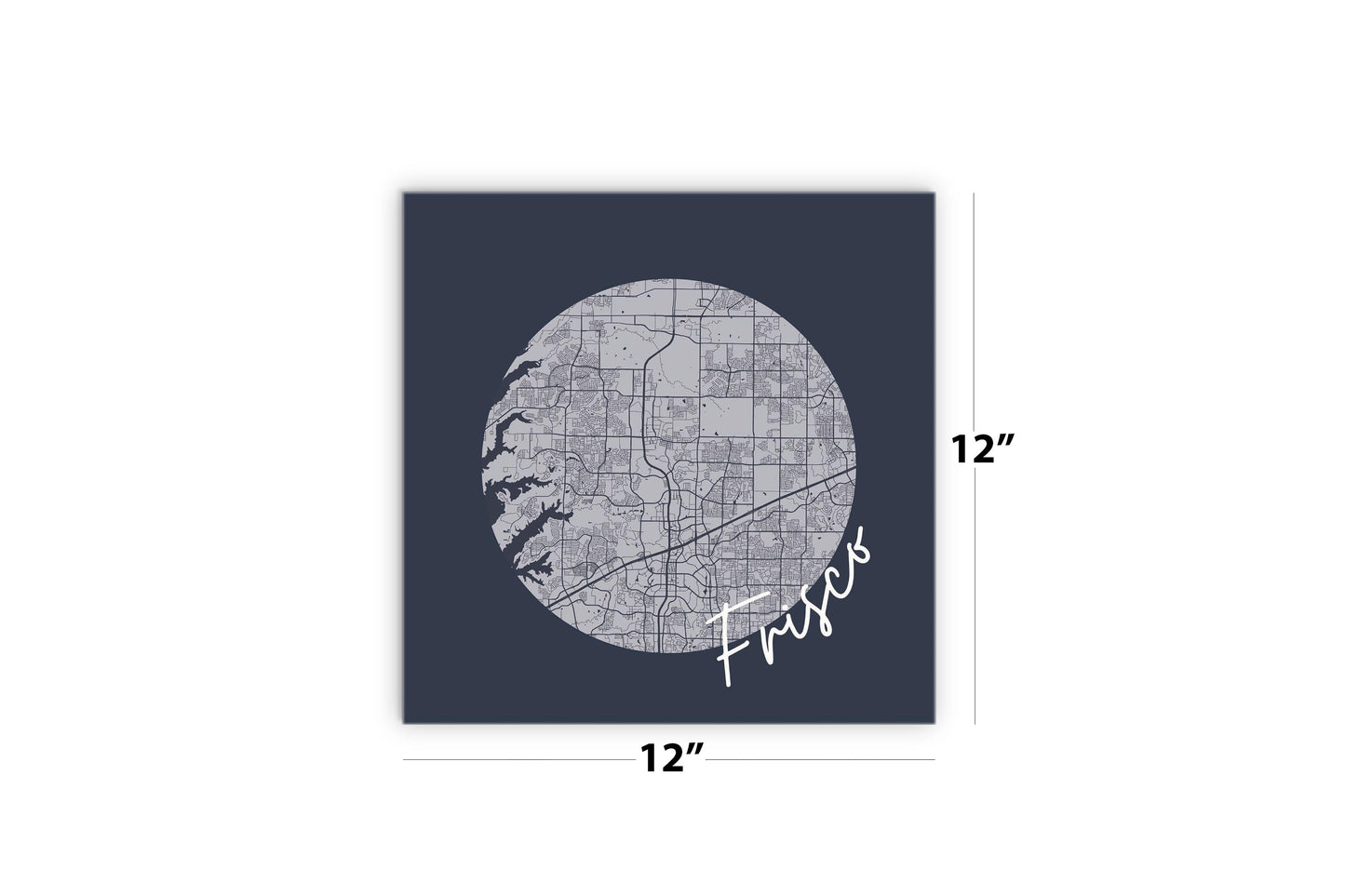 Modern Minimalist Texas Colors Frisco Circle Map | Wood Sign | Eaches | Min 2