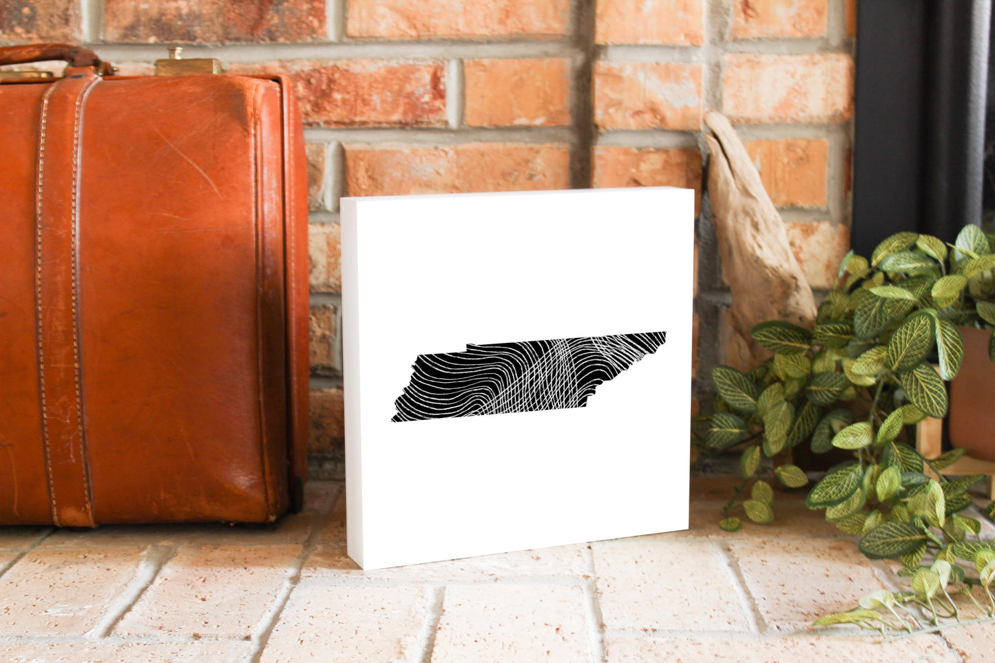 Minimalist B&W Tennessee State Shape | Wood Block | Eaches | Min 2